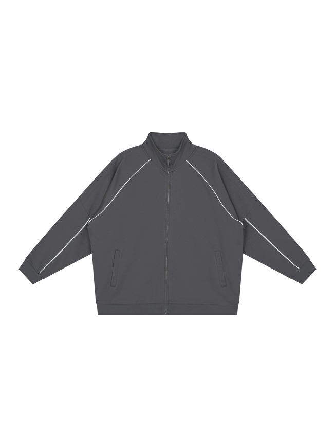 Reflection Striped Raglan Sleeve  Jacket