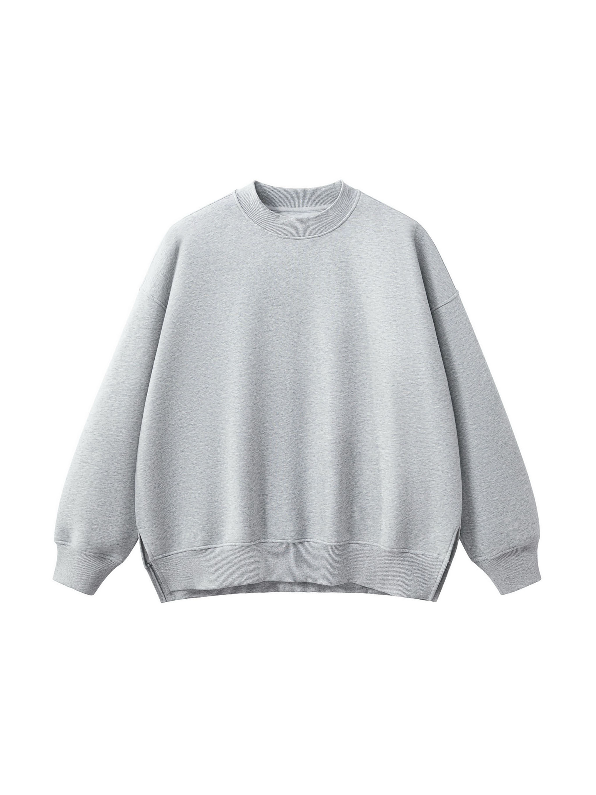 Fleece Side Slit Crewneck Sweatshirt #RW0022 | TAPSTITCH