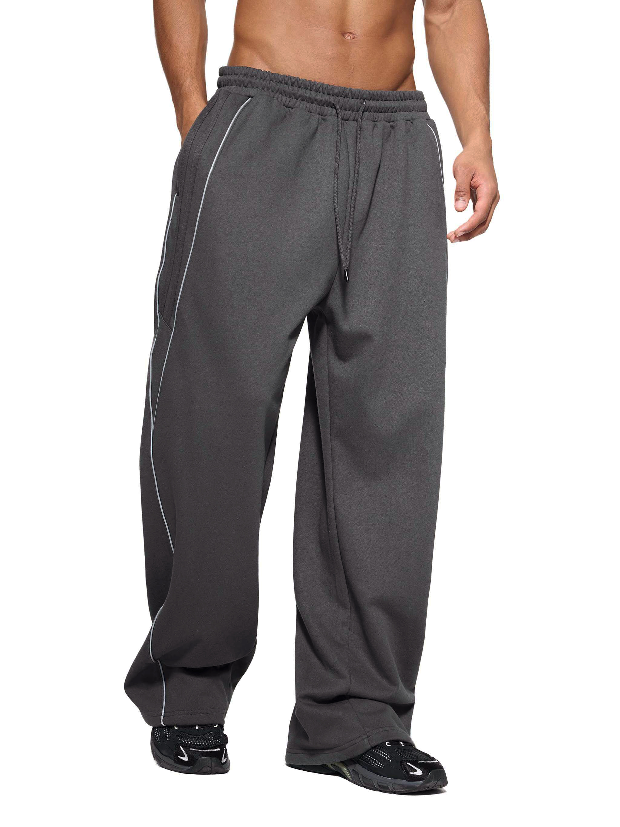 Reflection Striped Straight-Leg Sweatpants #RK0013 | TAPSTITCH