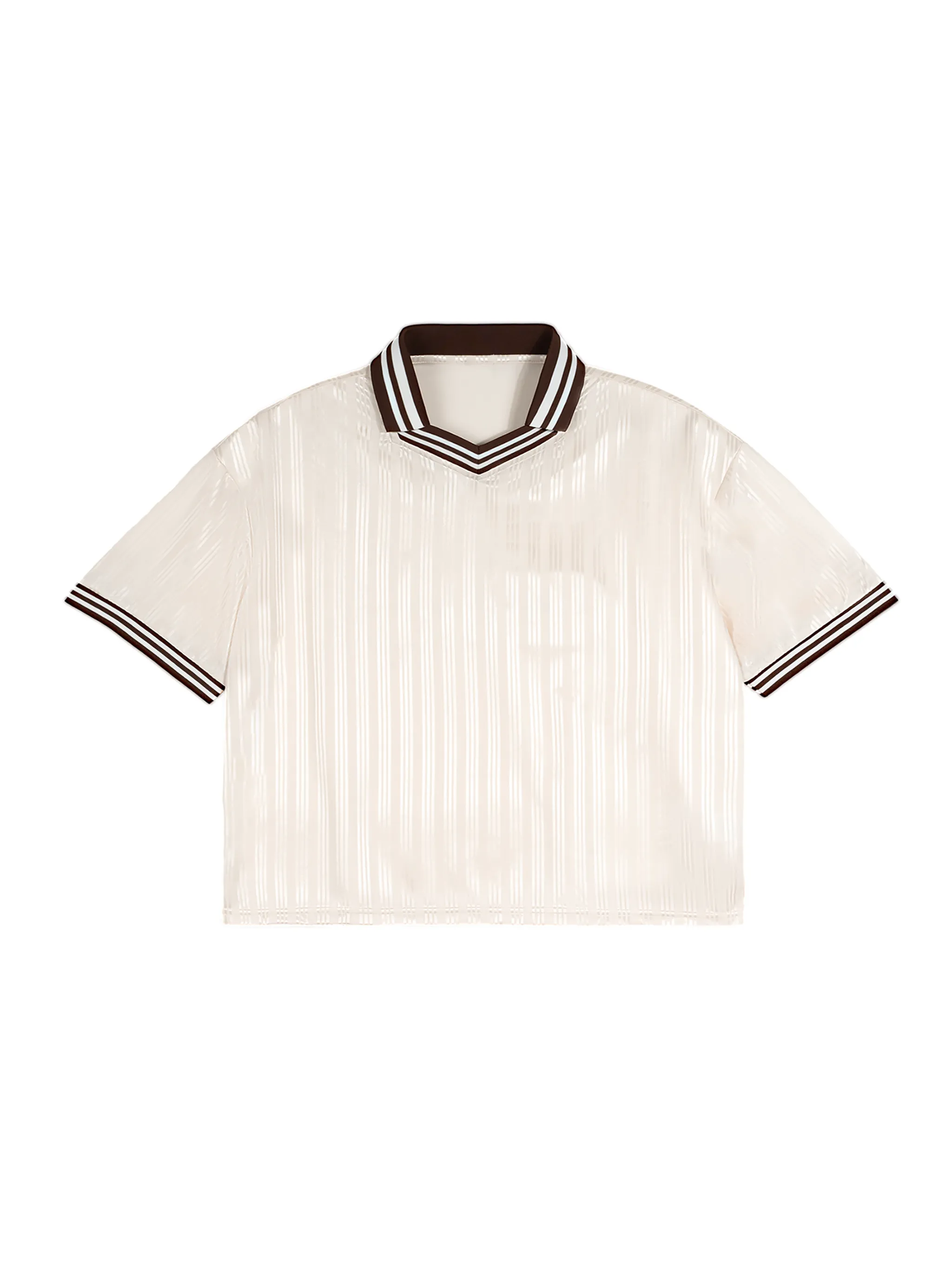 Contrast Stripes Polo Collar T-Shirt - Main Image