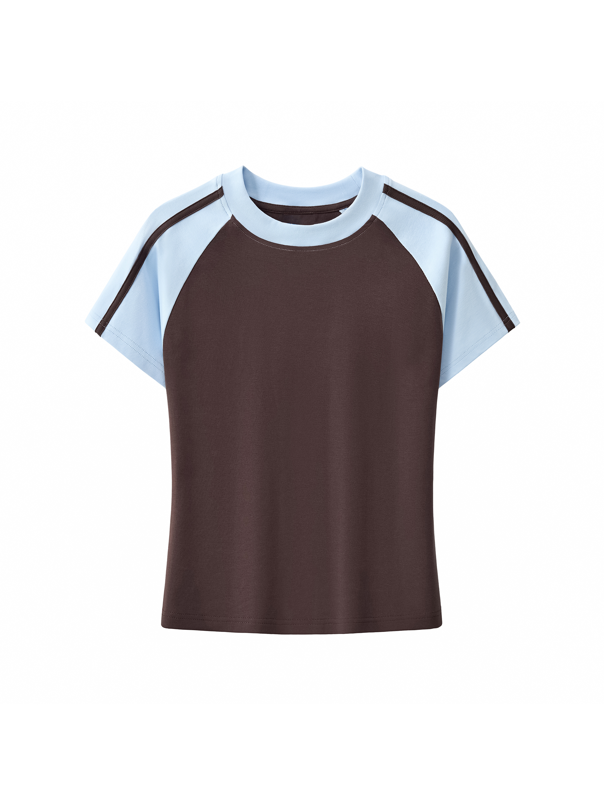 Contrast Stripes Bodycon Raglan Sleeve T-Shirt #WT0029 | TAPSTITCH