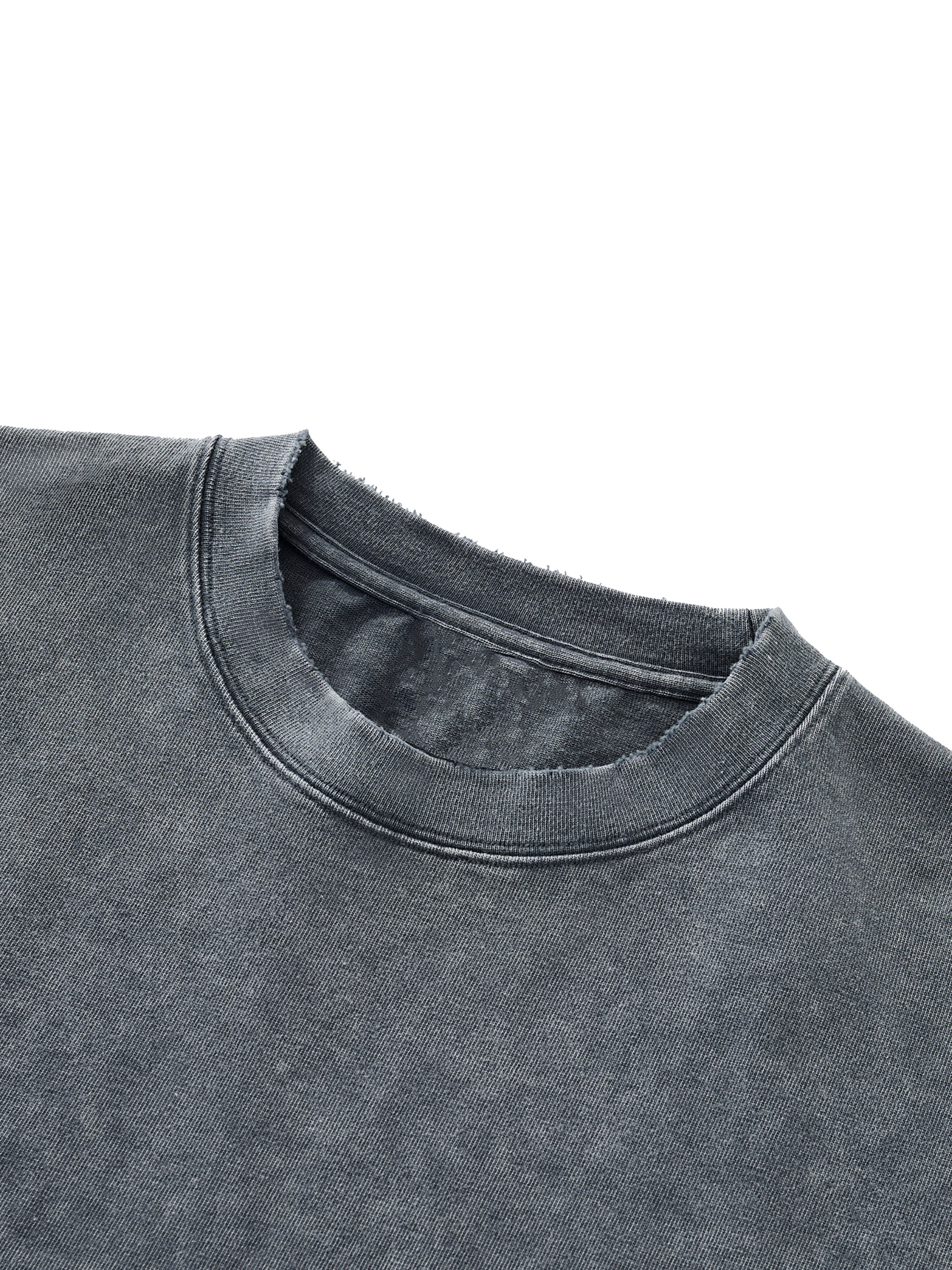 Snow Wash Raw-Hem Boxy T-shirt #RT0058 | TAPSTITCH
