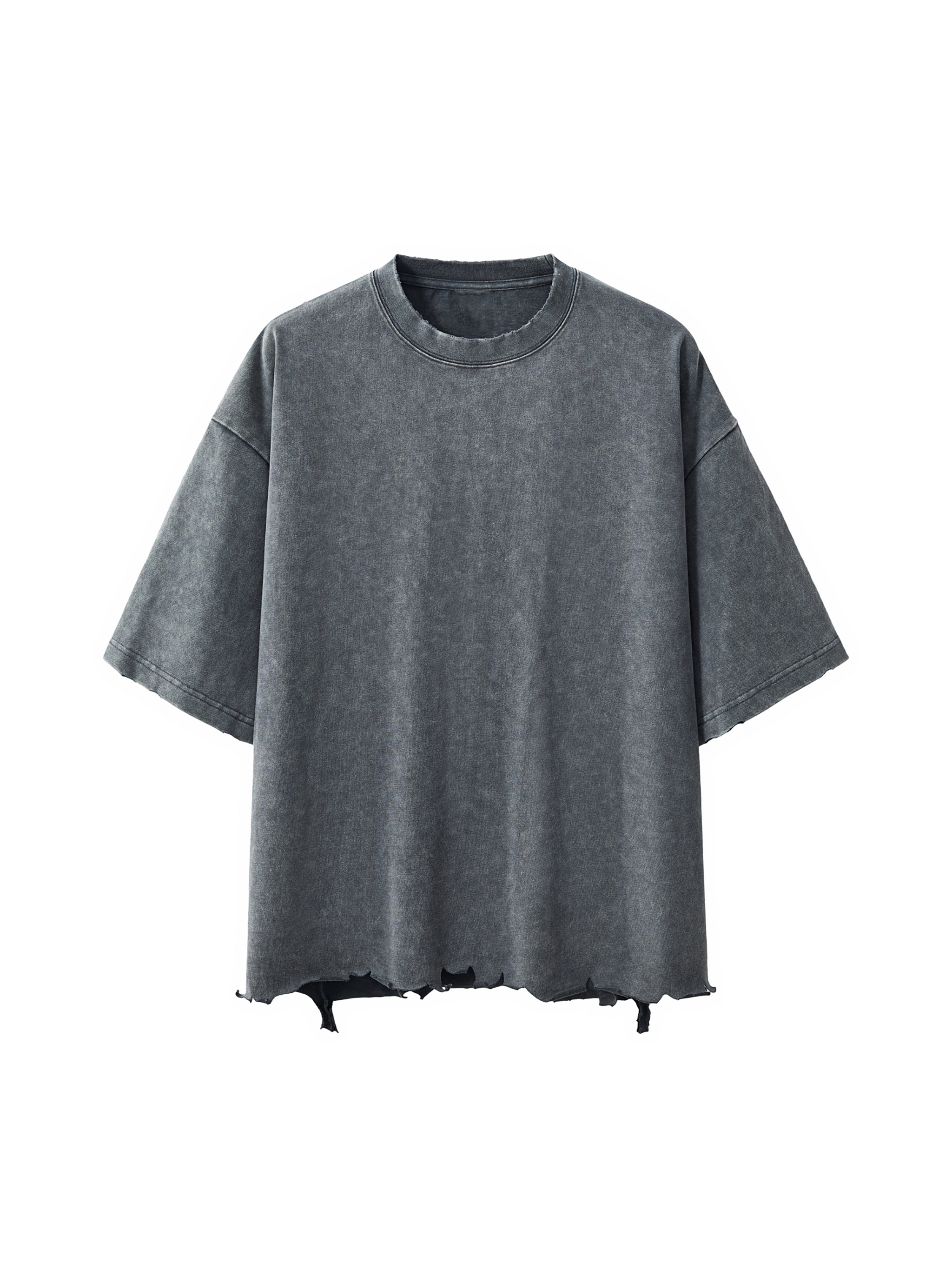Snow Wash Raw-Hem Boxy T-shirt #RT0058 | TAPSTITCH