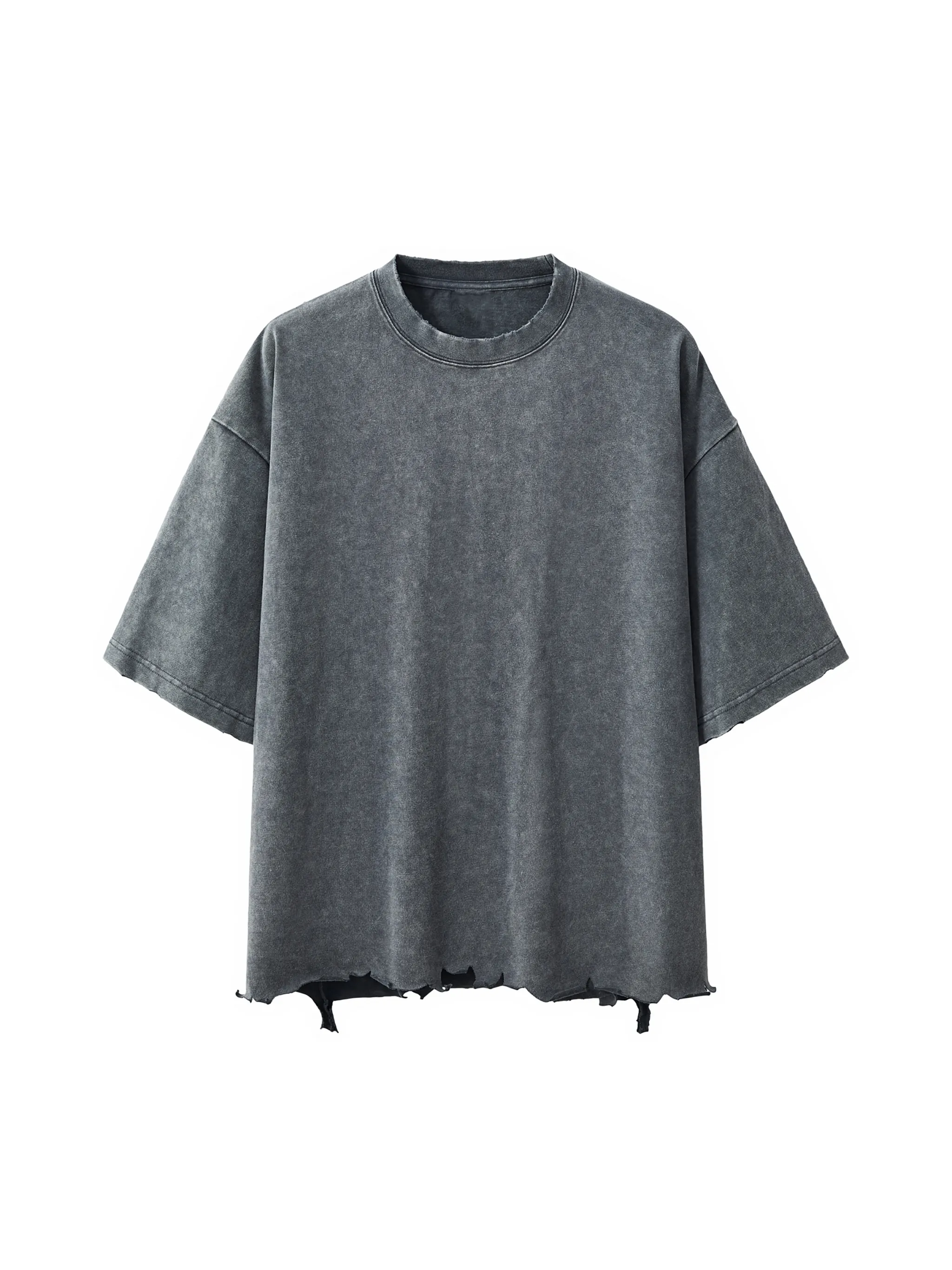 Snow Wash Raw-Hem Boxy T-shirt - Main Image
