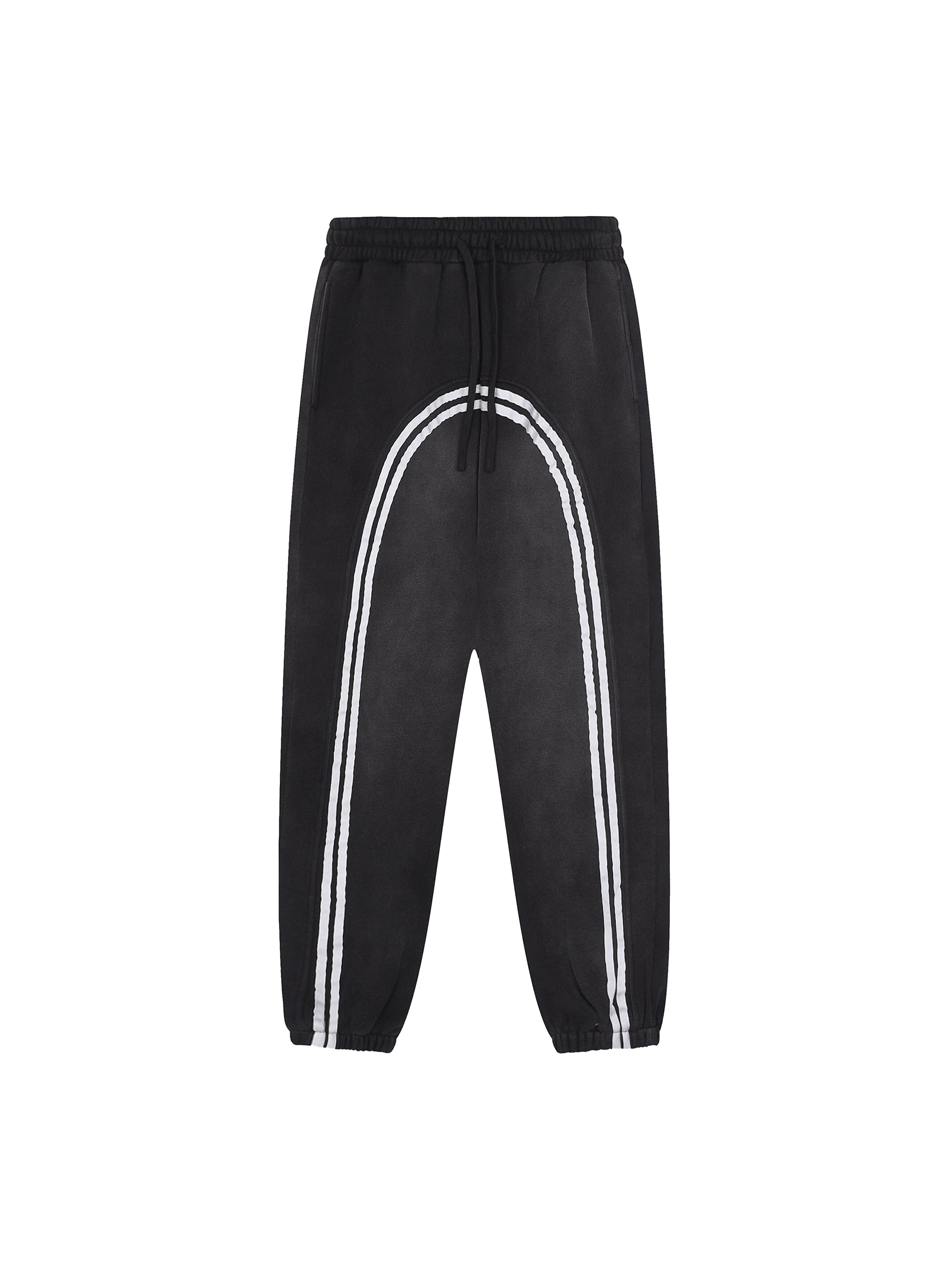 Sun Fade Contrast Tape Fleece Jogged Sweatpants #RK0024 | TAPSTITCH