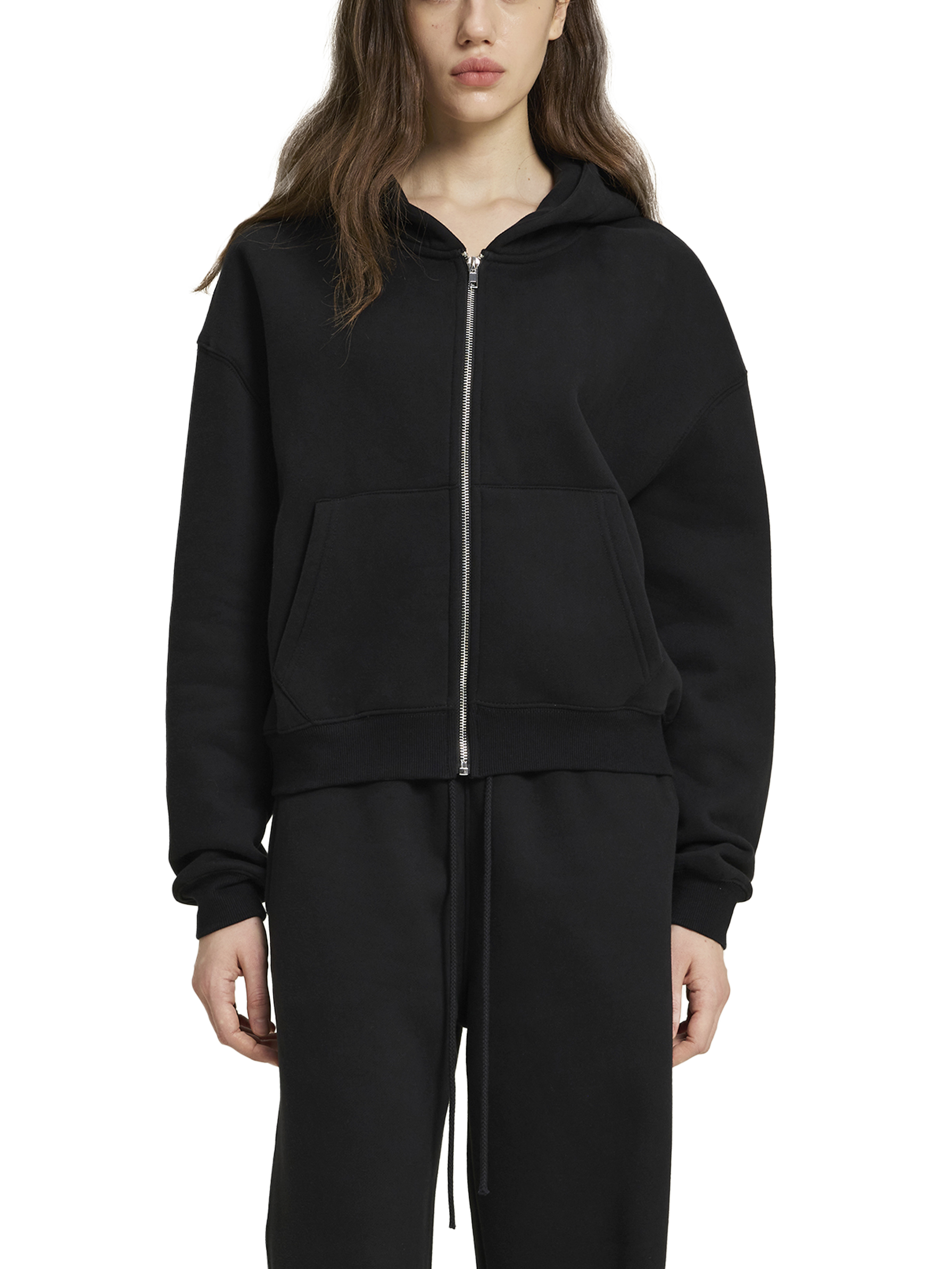 サイズ1 ITALY MELLOA FLEECE FOODIE argue Fleece-Zip-Up-Boxy-Hoodie #RQ0015 | TAPSTITCH