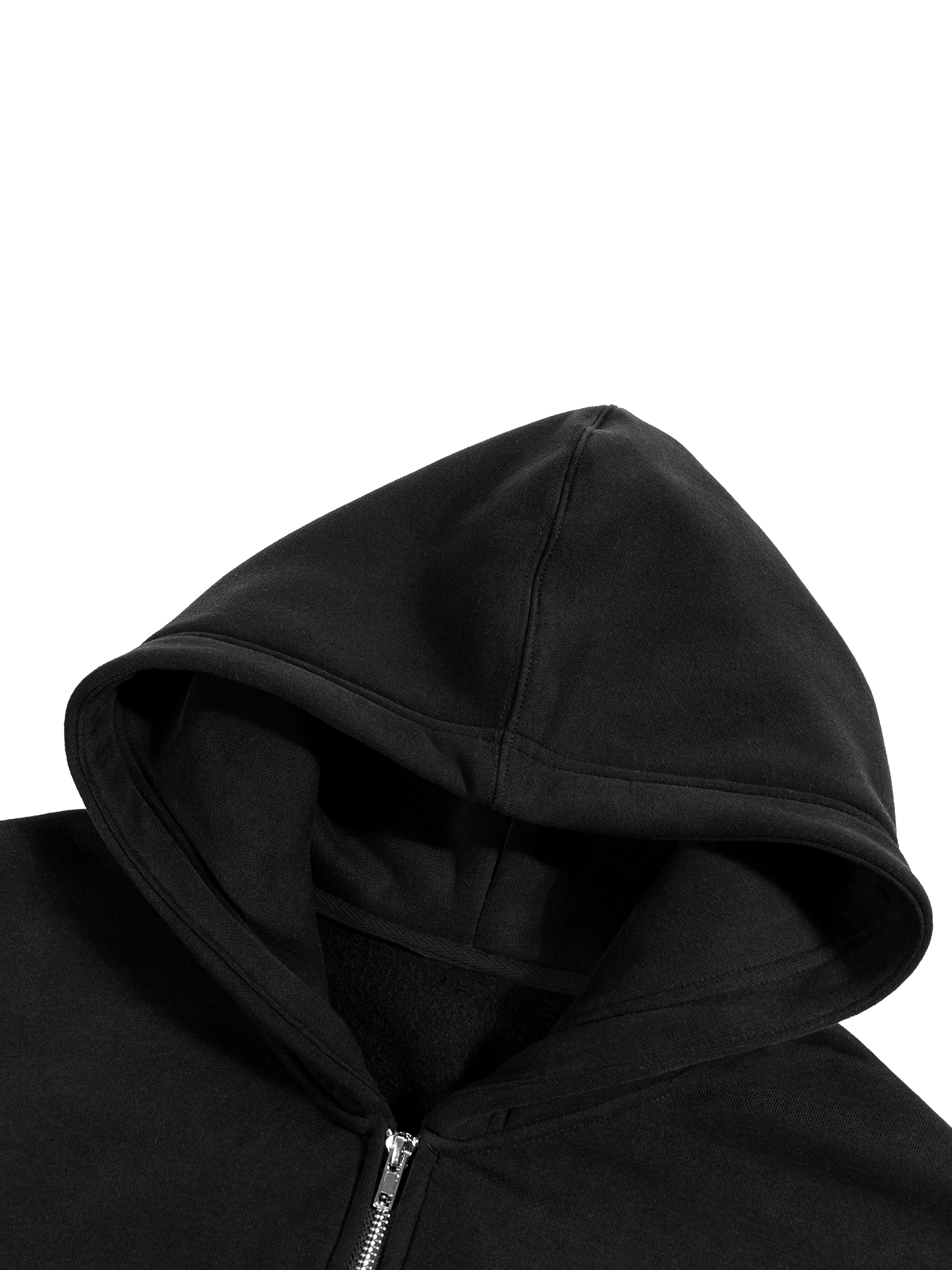 Fleece-Zip-Up-Boxy-Hoodie #RQ0015 | TAPSTITCH
