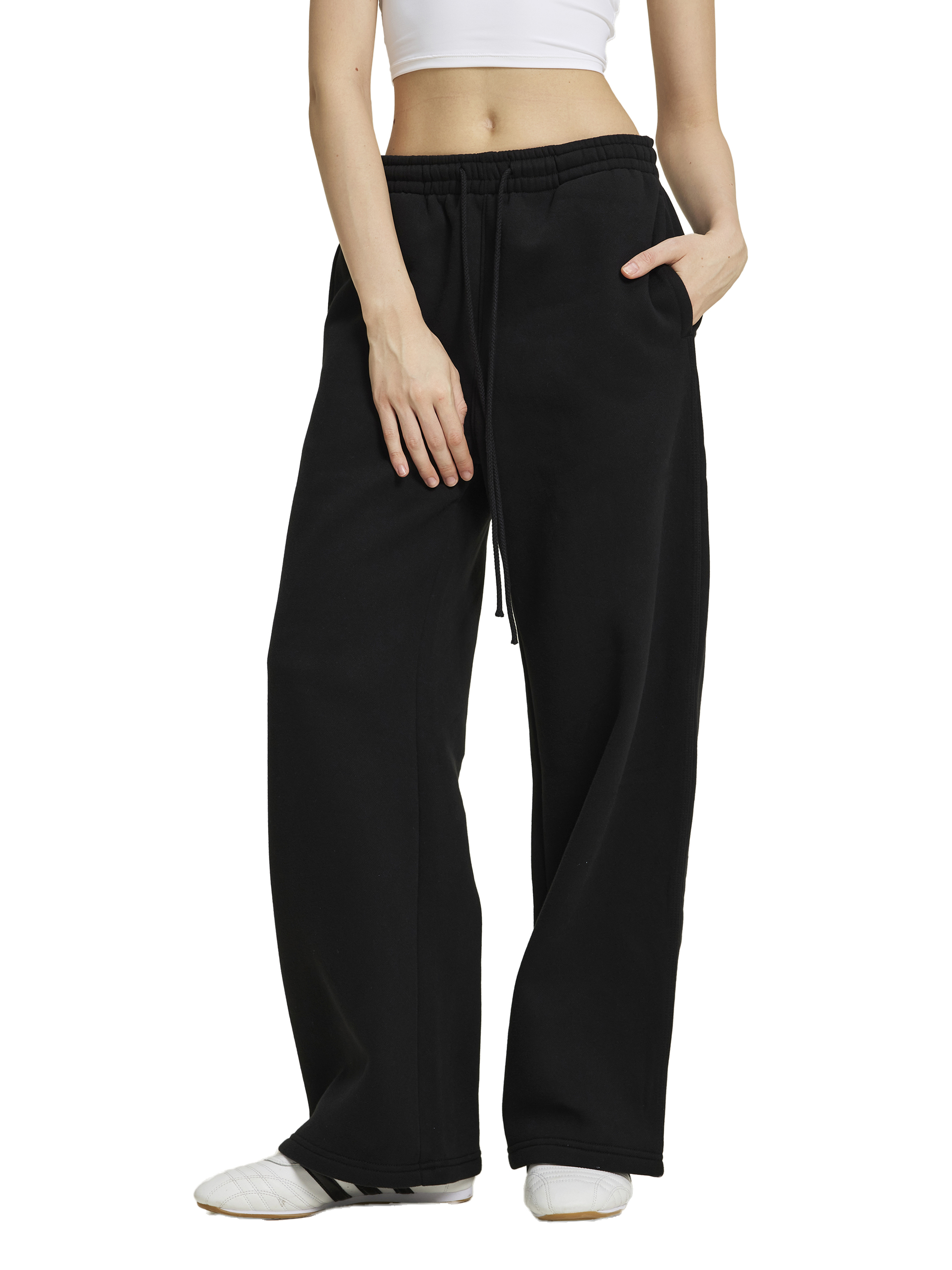 Fleece Drawstring Straight-Leg Sweatpants RK0021 | TAPSTITCH