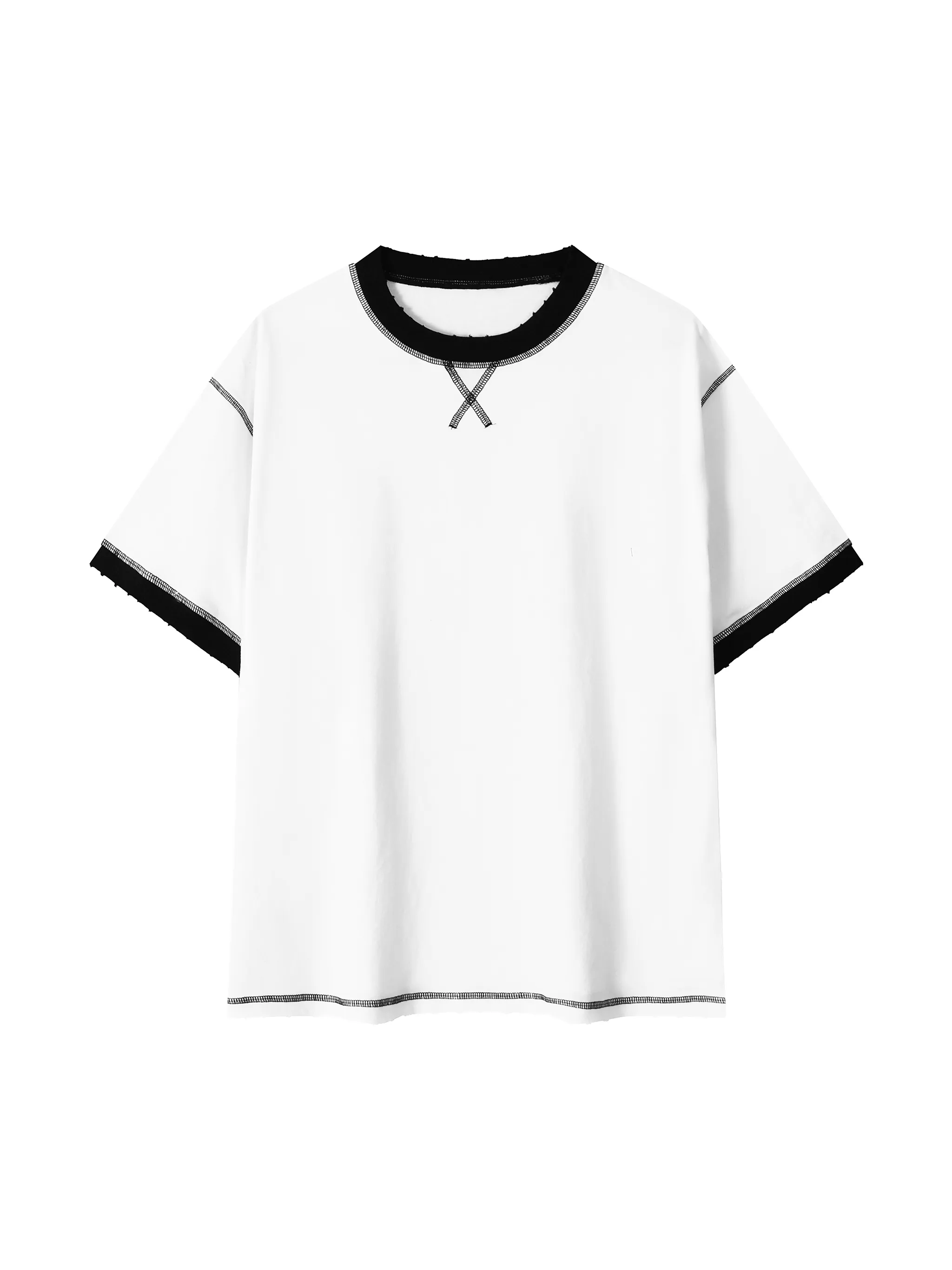 Contrast-Stitched Cotton T-Shirt - Main Image