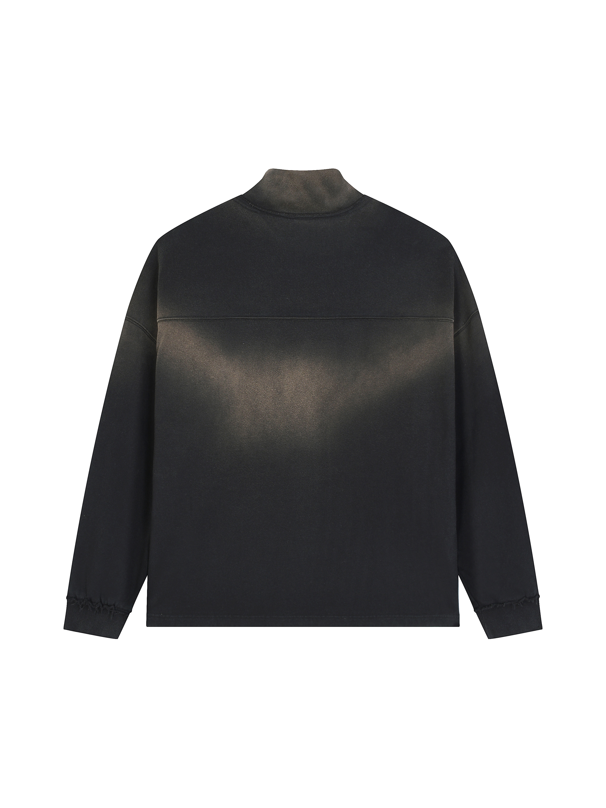 Sun Fade Raw Edge Quarter-Zip Sweatshirt #RW0025 | TAPSTITCH