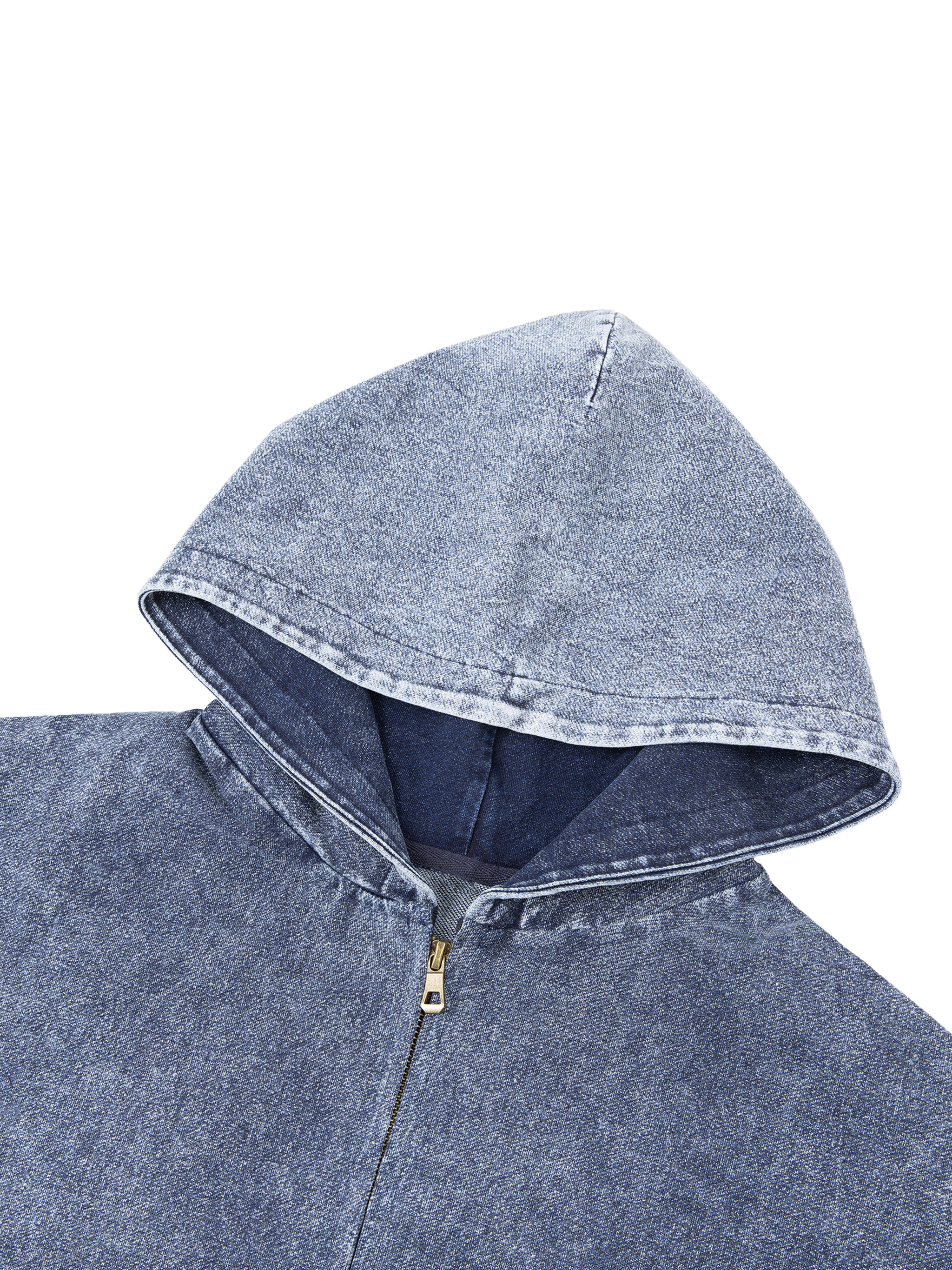 Snow Wash Oversized Zip-Up Hoodie #RQ0022 | TAPSTITCH