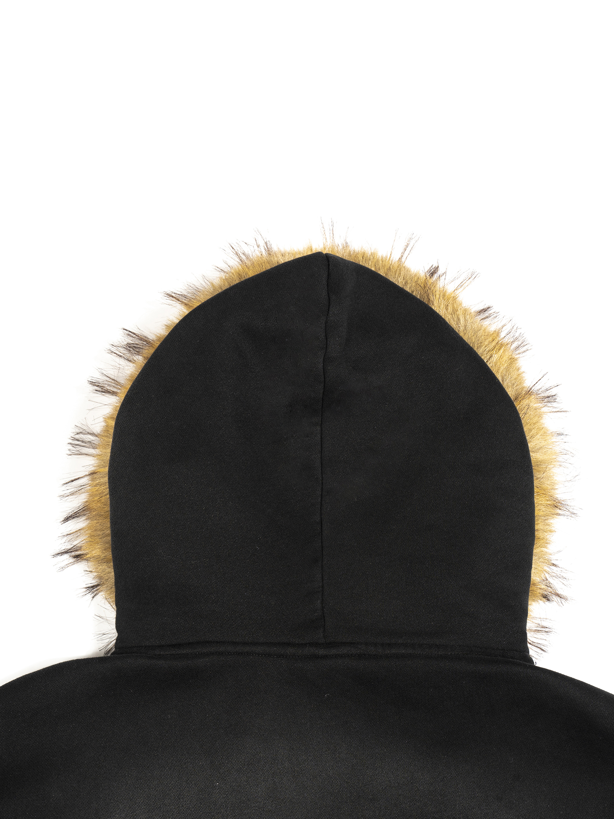 Sun Fade Boxy Detachable Fur Hoodie #RQ0027 | TAPSTITCH