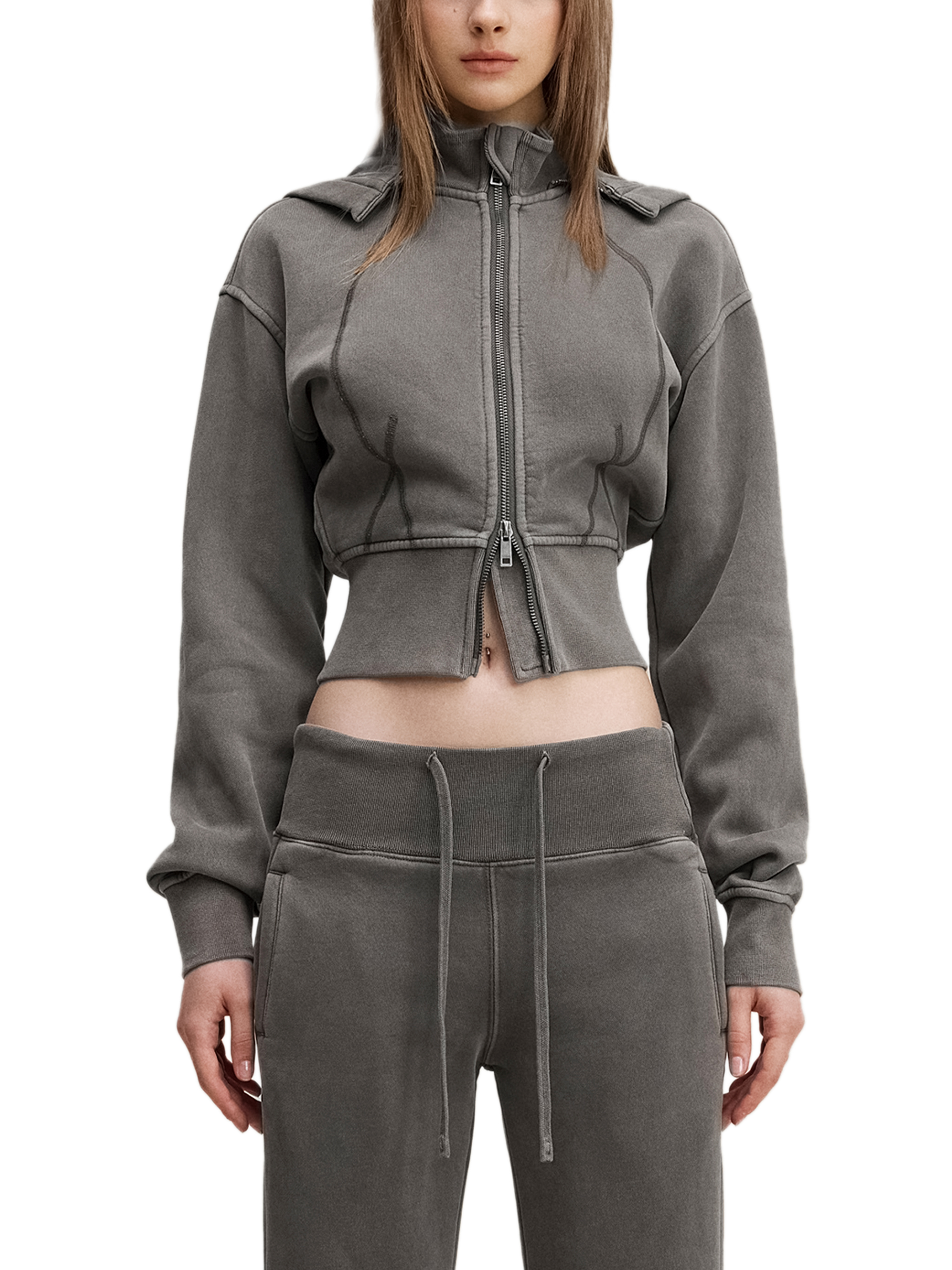 Vintage Washed Cropped Fleece Hoodie #WW0006 | TAPSTITCH