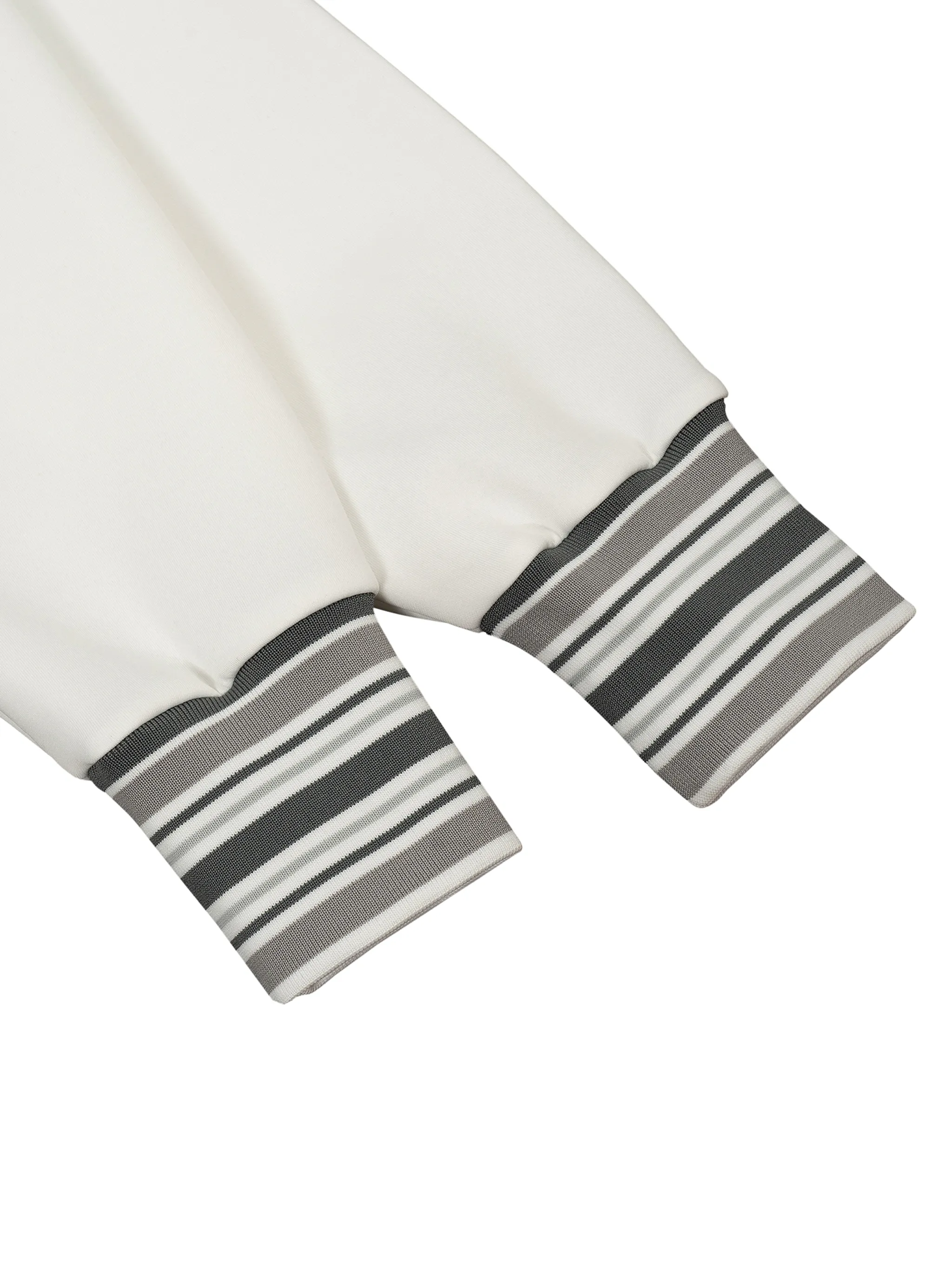 Striped Rib Collar Zip Jacket