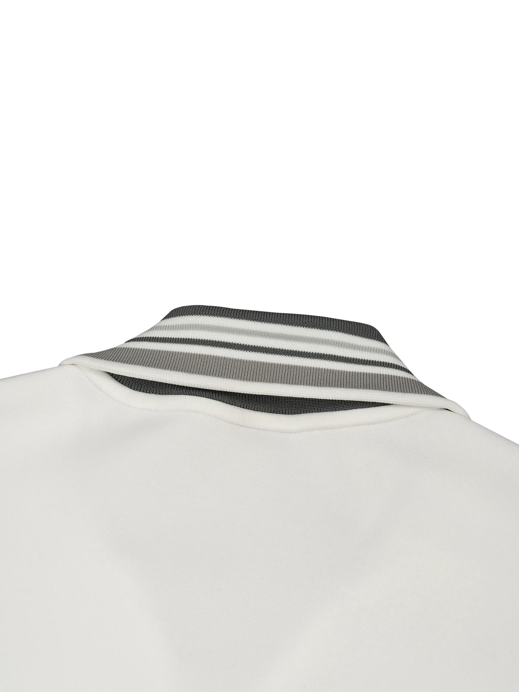 Striped Rib Collar Zip Jacket