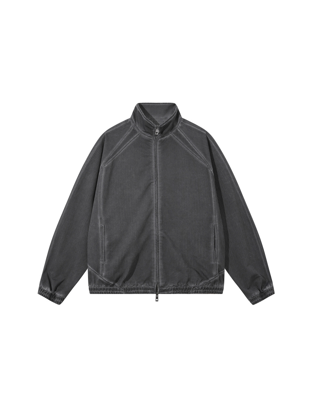 Unisex Vintage Wash Full Zip Mesh Jacket - Main Image