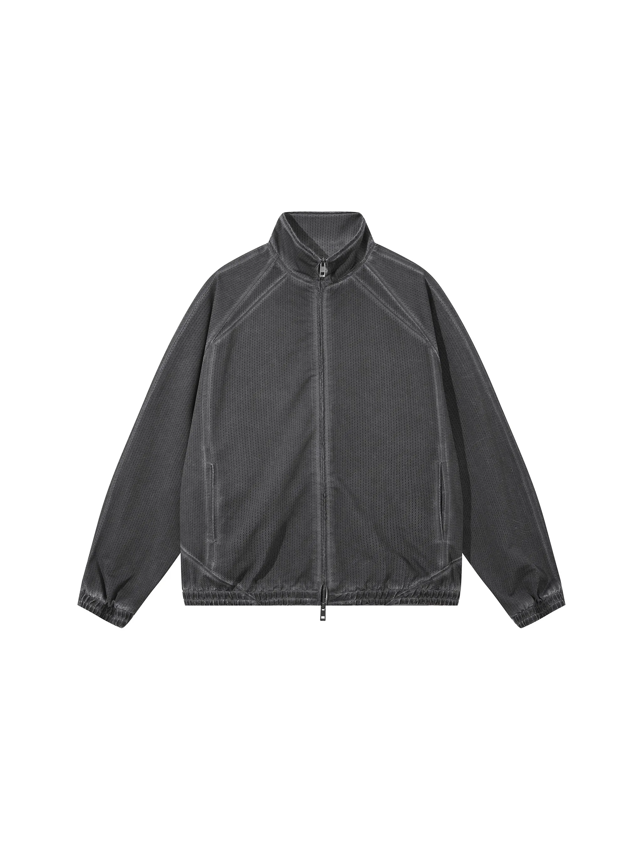 Unisex Vintage Wash Full Zip Mesh Jacket - Main Image
