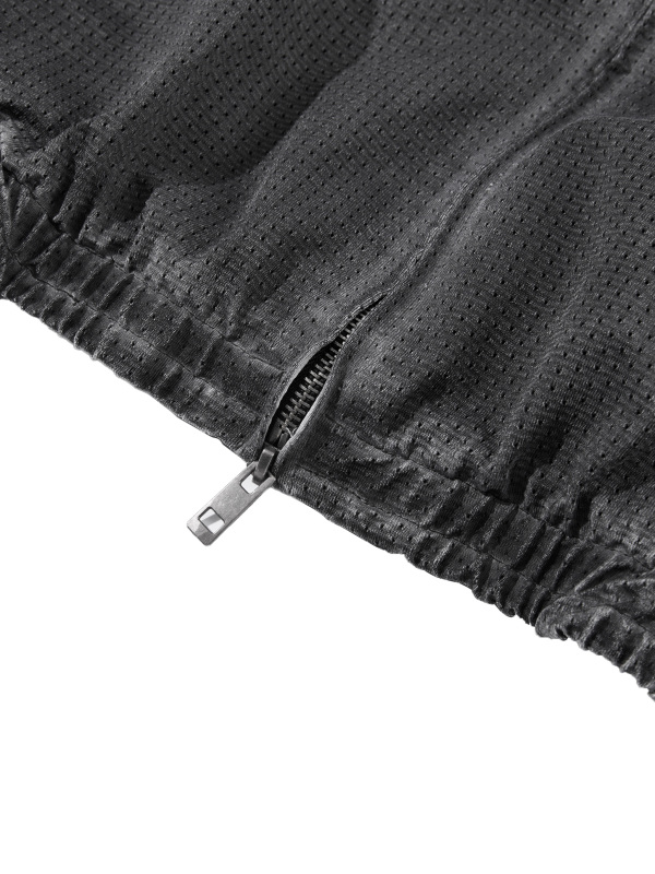 Unisex Vintage Wash Full Zip Mesh Jacket