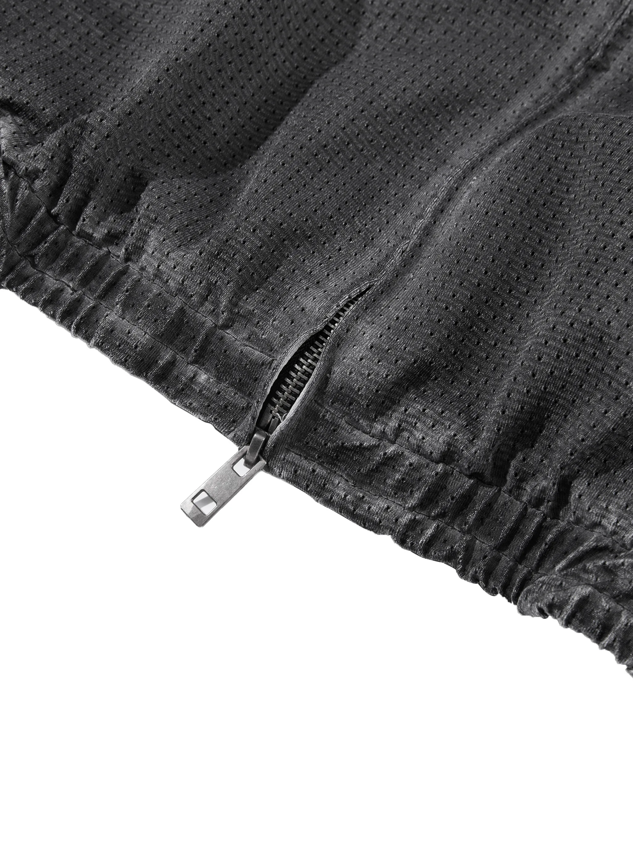 Unisex Vintage Wash Full Zip Mesh Jacket