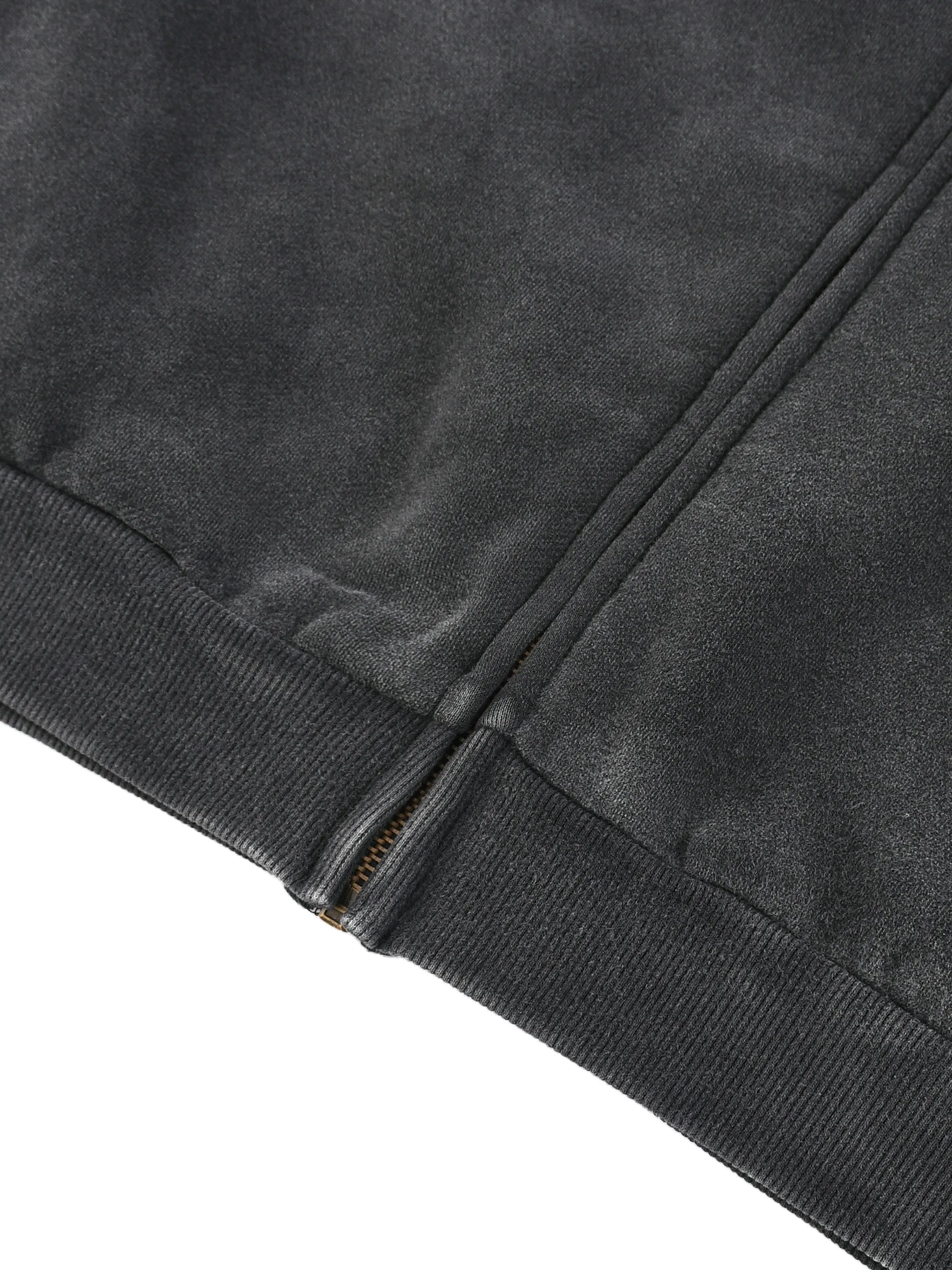 Vintage Washed Fleece Baseball Jacket