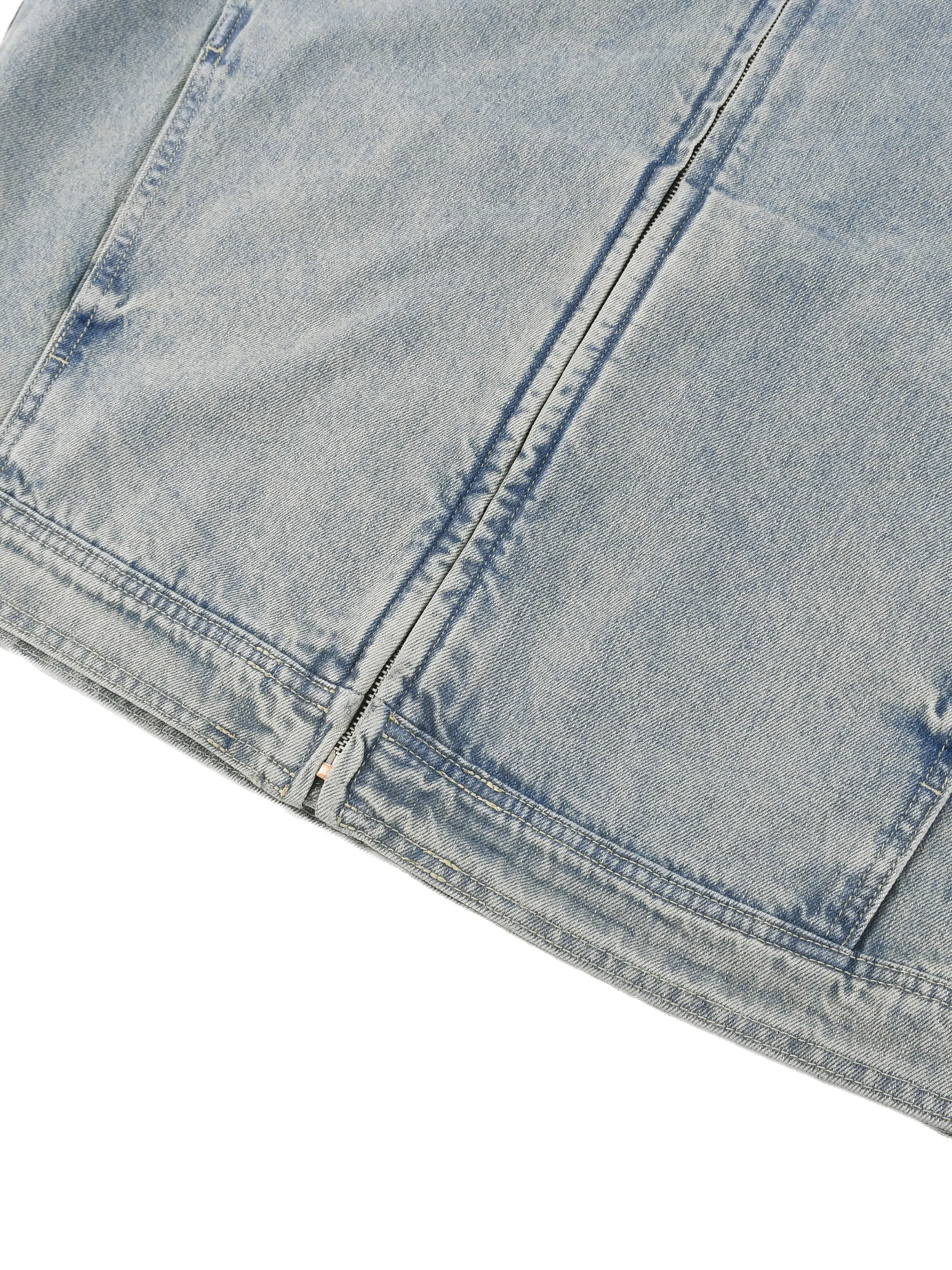 Vintage Wash Zip Denim Jacket