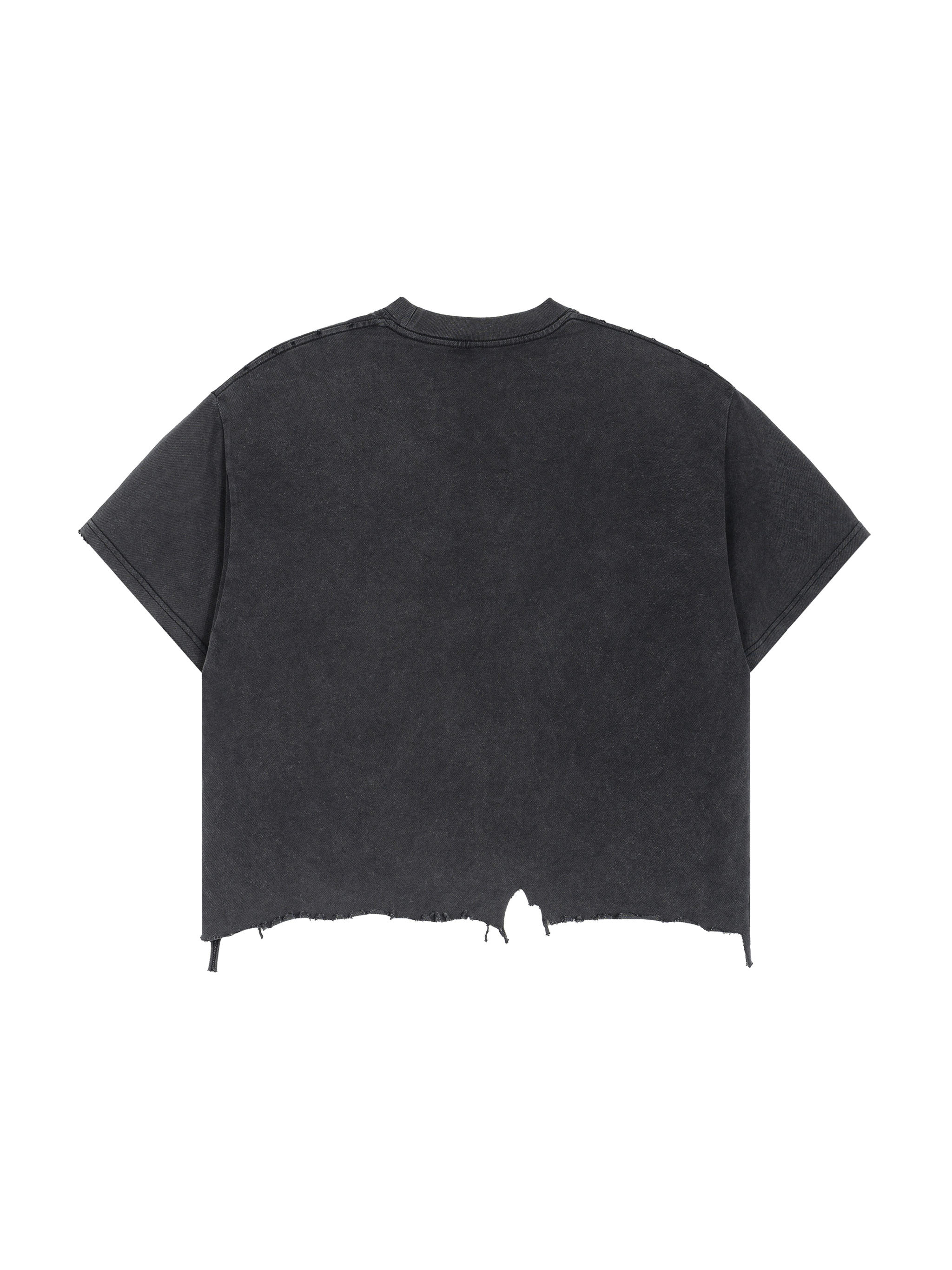 Washed Out ウォッシュドアウト Within And Without Vintage Wash Boxy Distressed Hem T-Shirt #RT0077 | TAPSTITCH