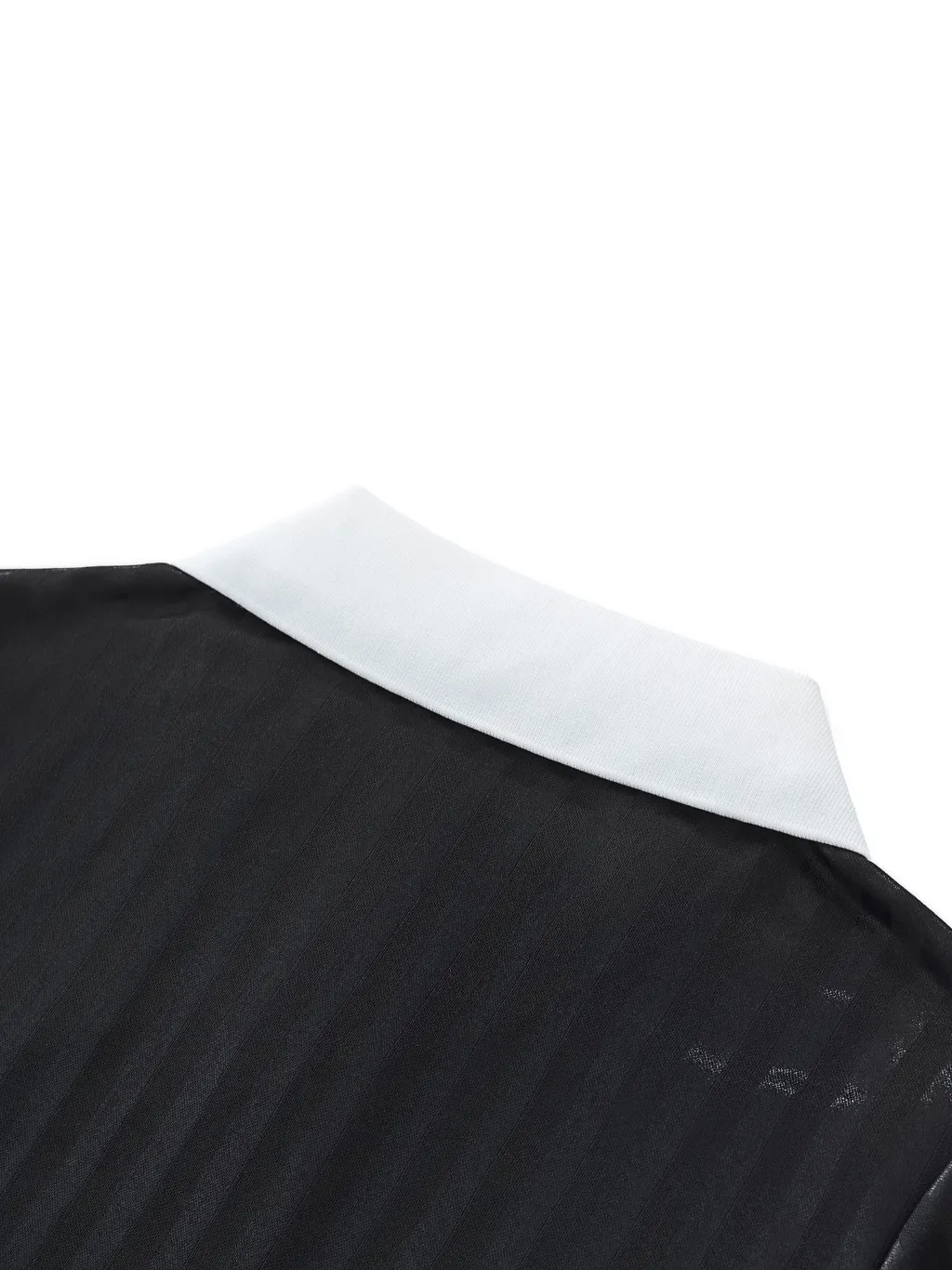 Contrast Collar Striped Cropped Jersey