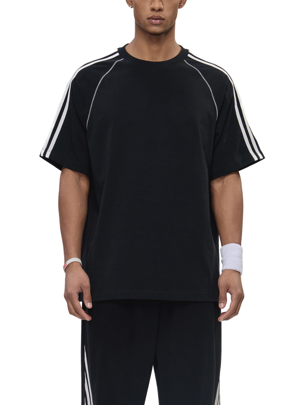 Striped Contrast Stitch T-Shirt
