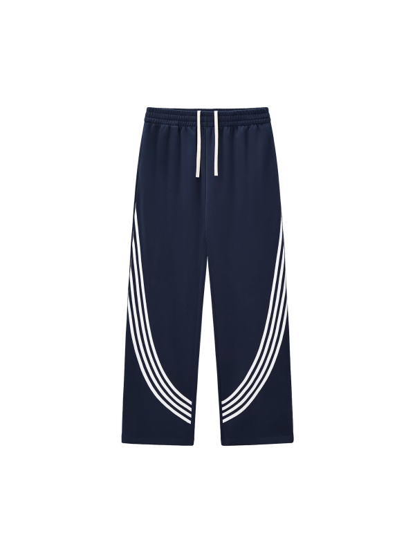 Curved Stripe Straight Sweatpants