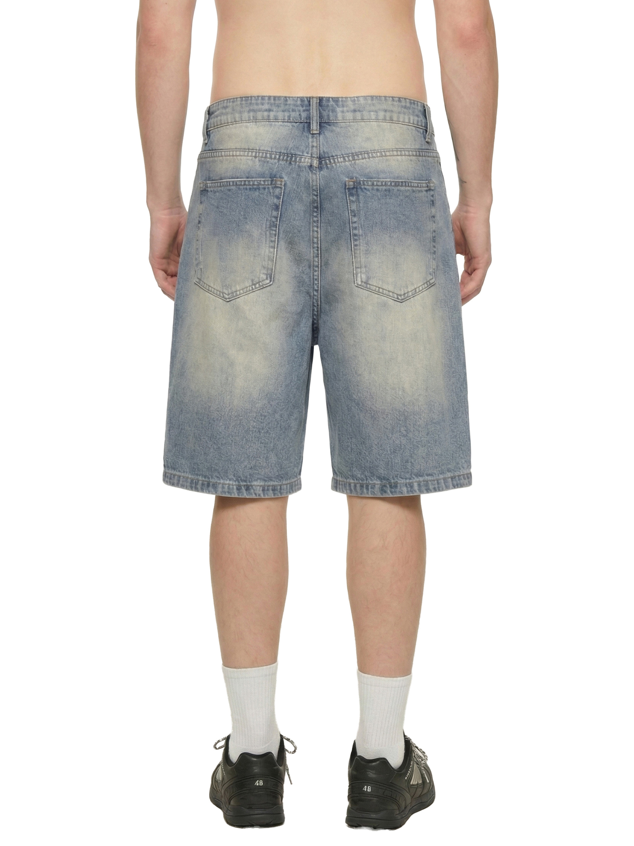 Faded Distressed Baggy Denim Shorts #RK0056 | TAPSTITCH