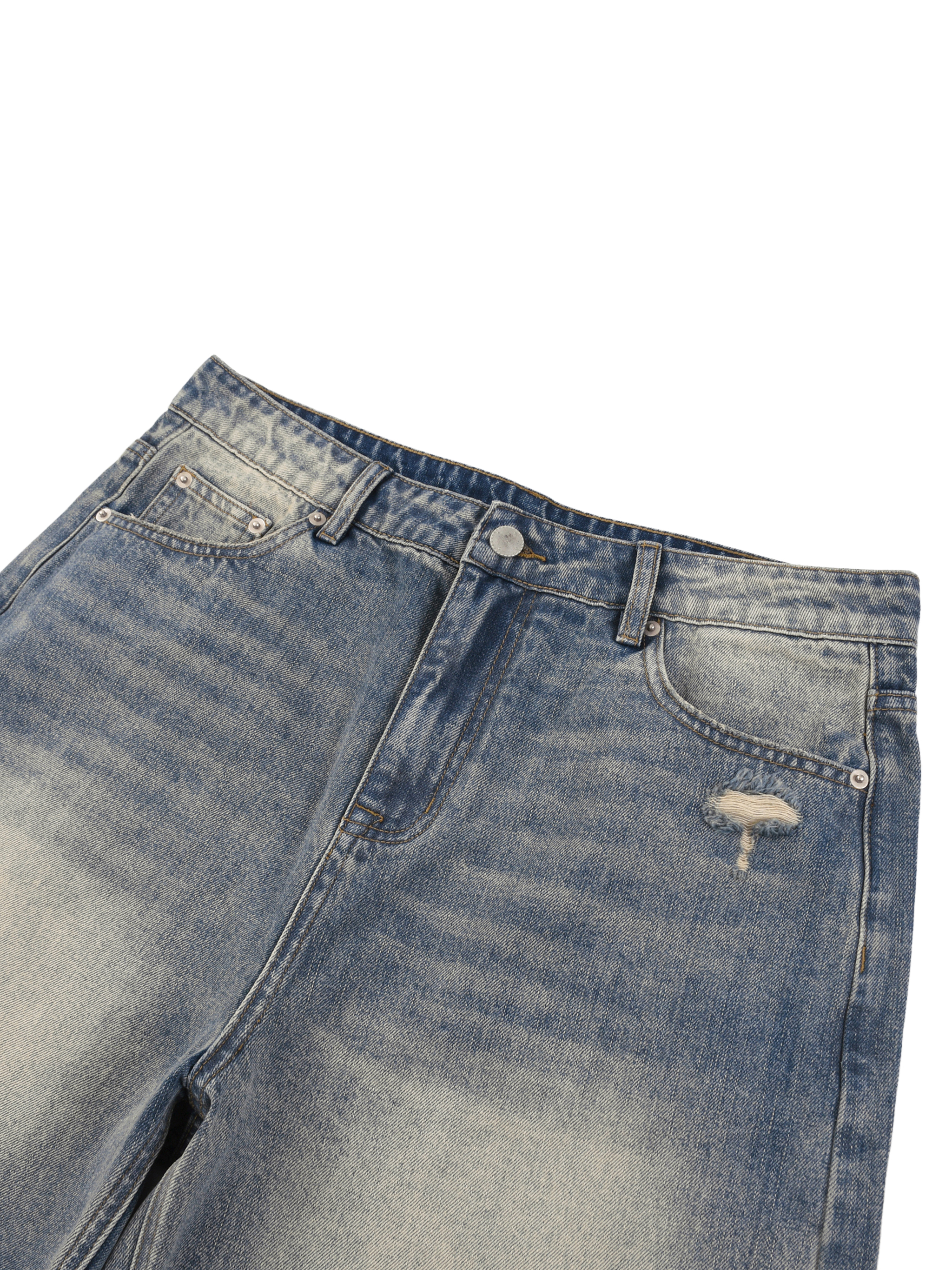 Faded Distressed Baggy Denim Shorts #RK0056 | TAPSTITCH