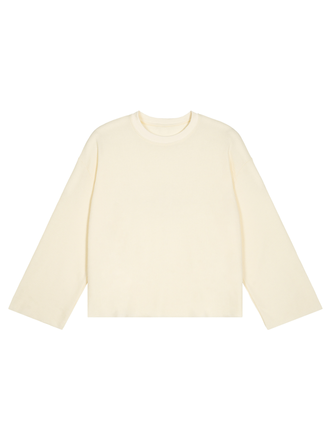Unisex Waffle Raw Edge T-Shirt