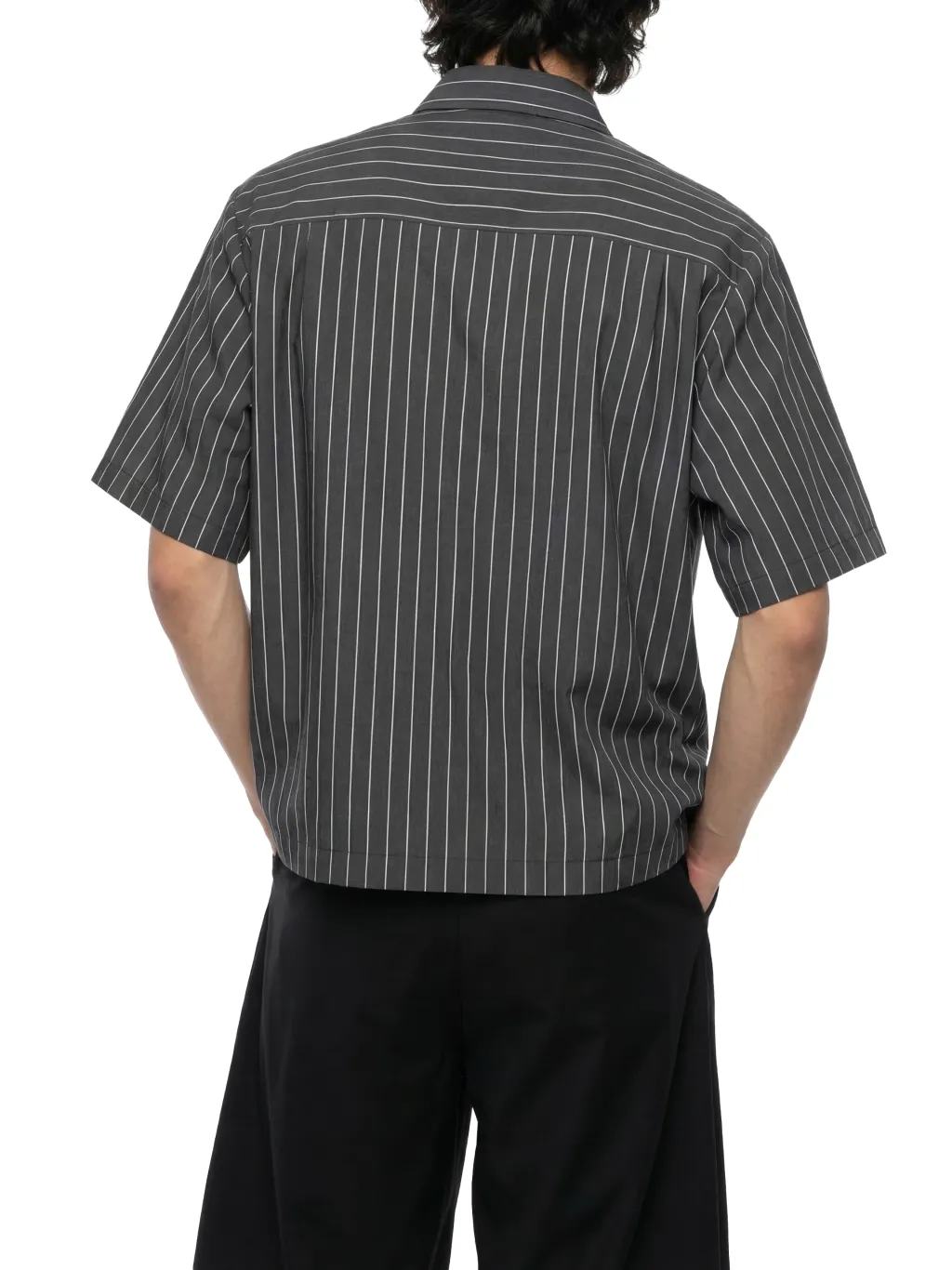 Unisex Striped Boxy Button-Up Shirt