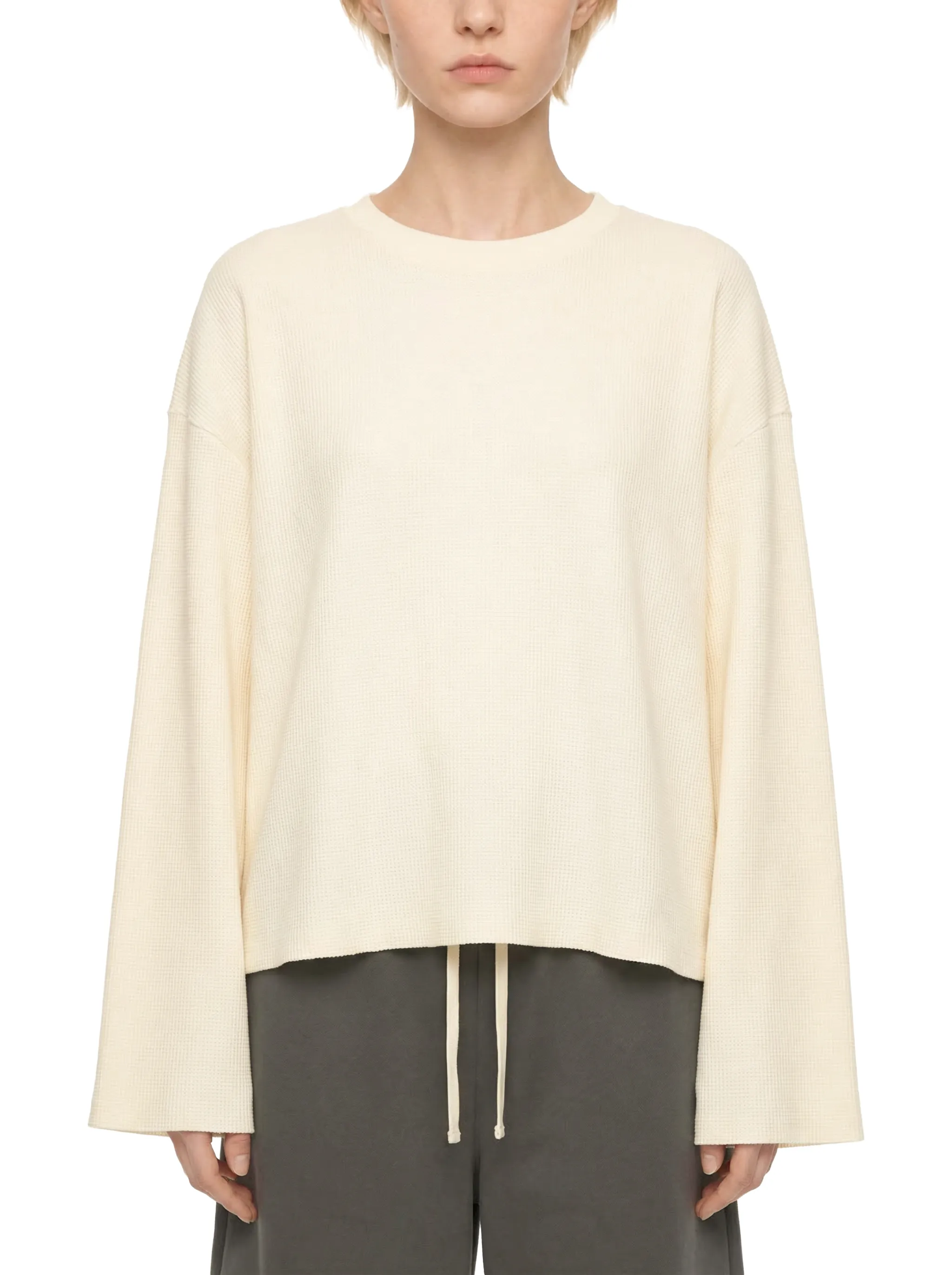 Unisex Waffle Raw Edge T-Shirt