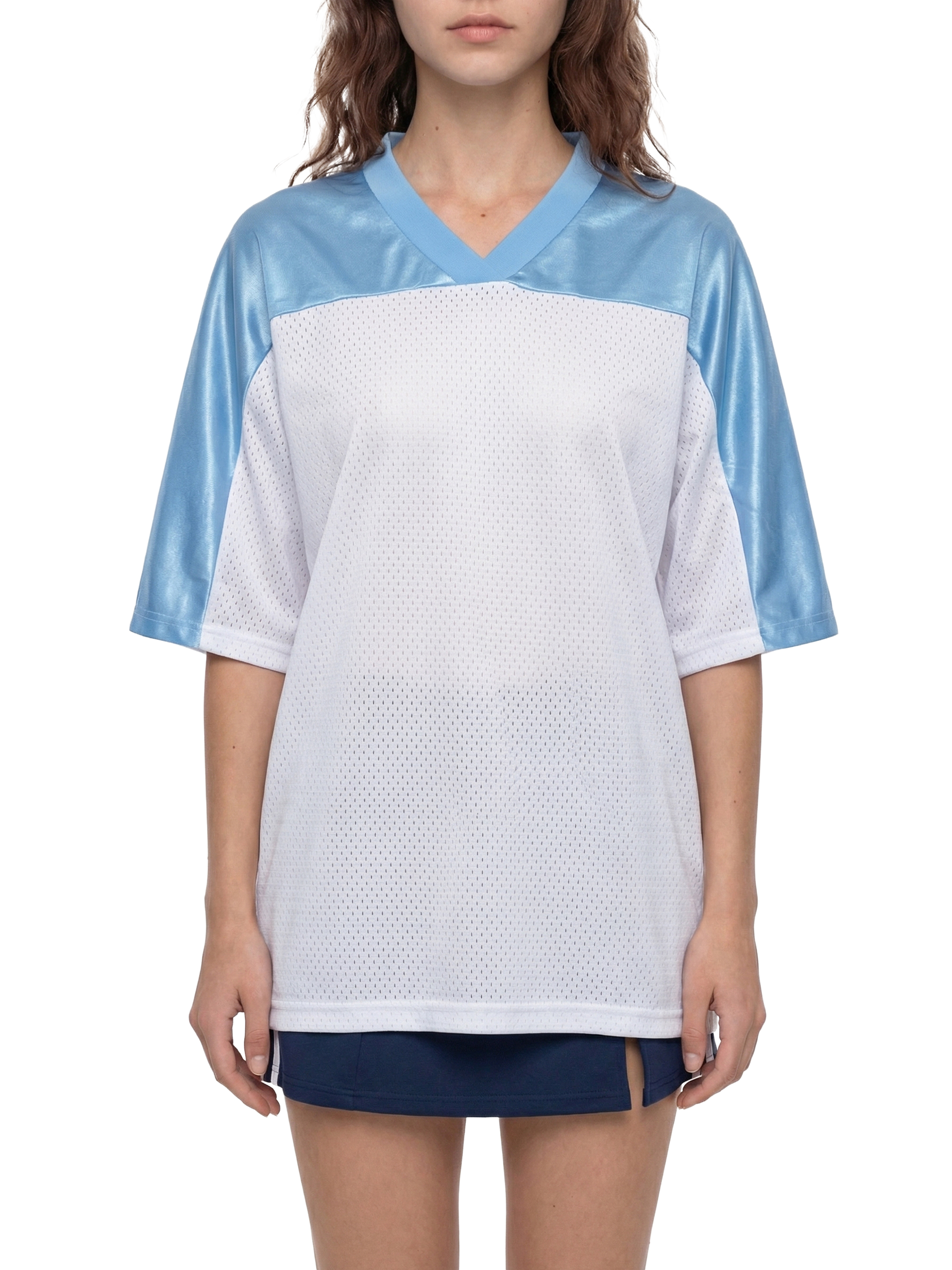 Oversized Mesh V-Neck Soccer Jersey #RT0083 | TAPSTITCH