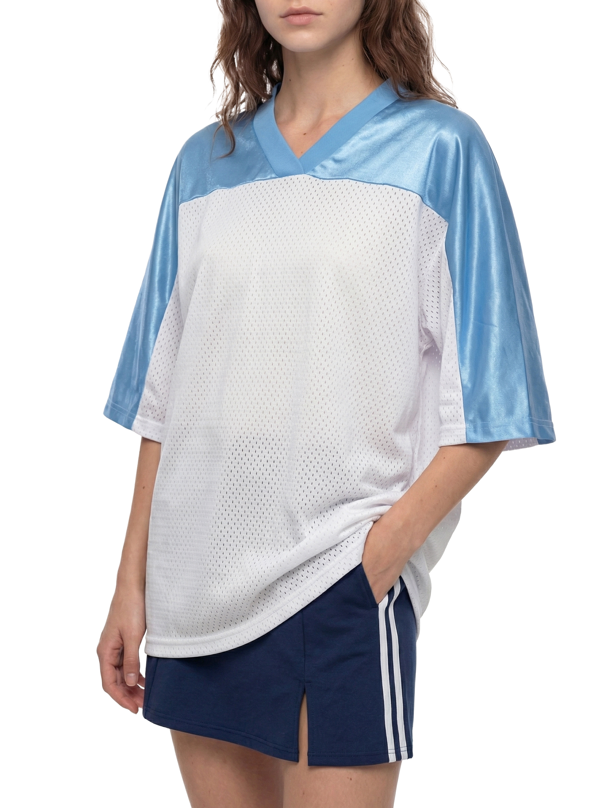 Oversized Mesh V-Neck Soccer Jersey #RT0083 | TAPSTITCH