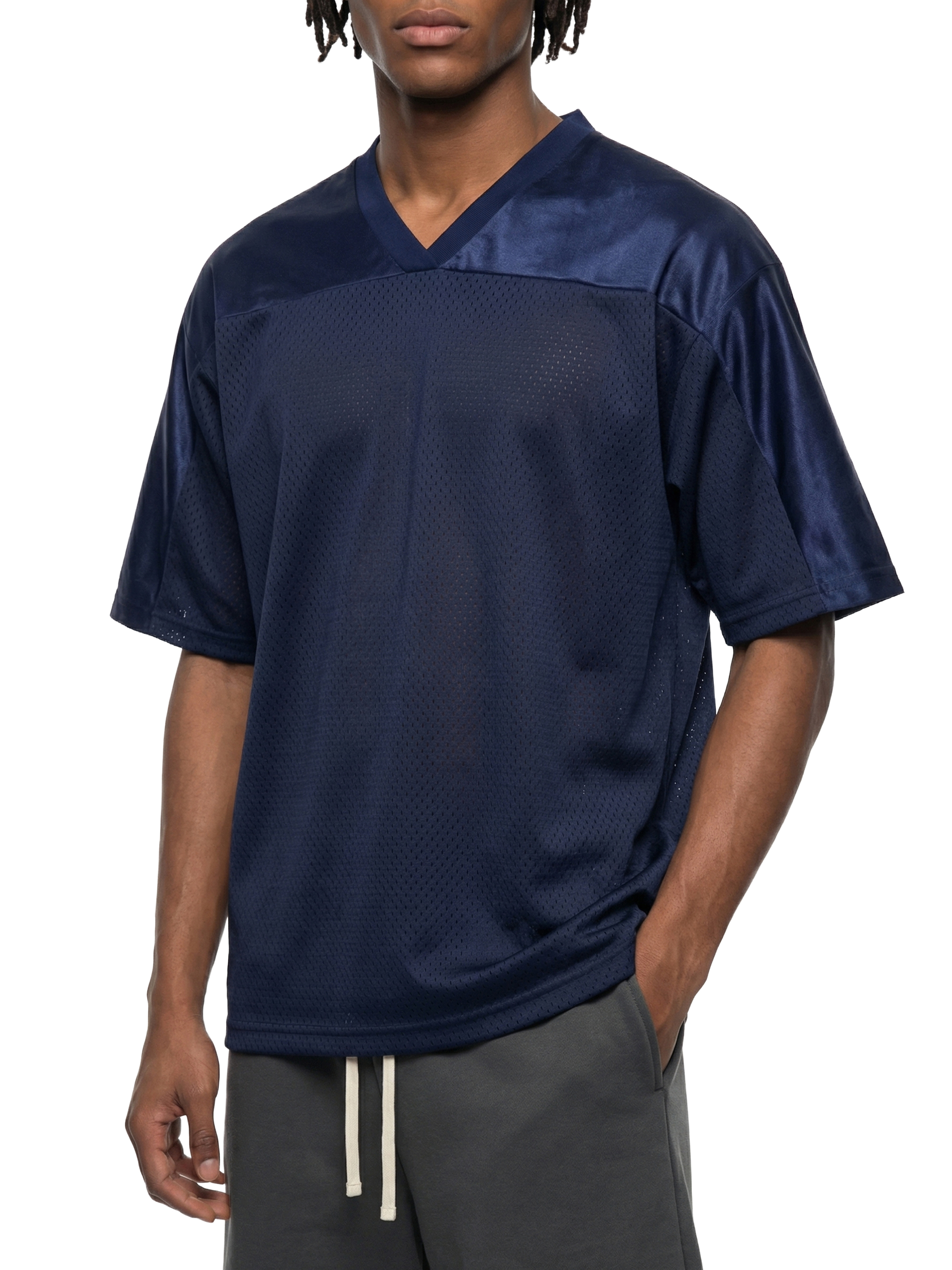 Oversized Mesh V-Neck Soccer Jersey #RT0083 | TAPSTITCH