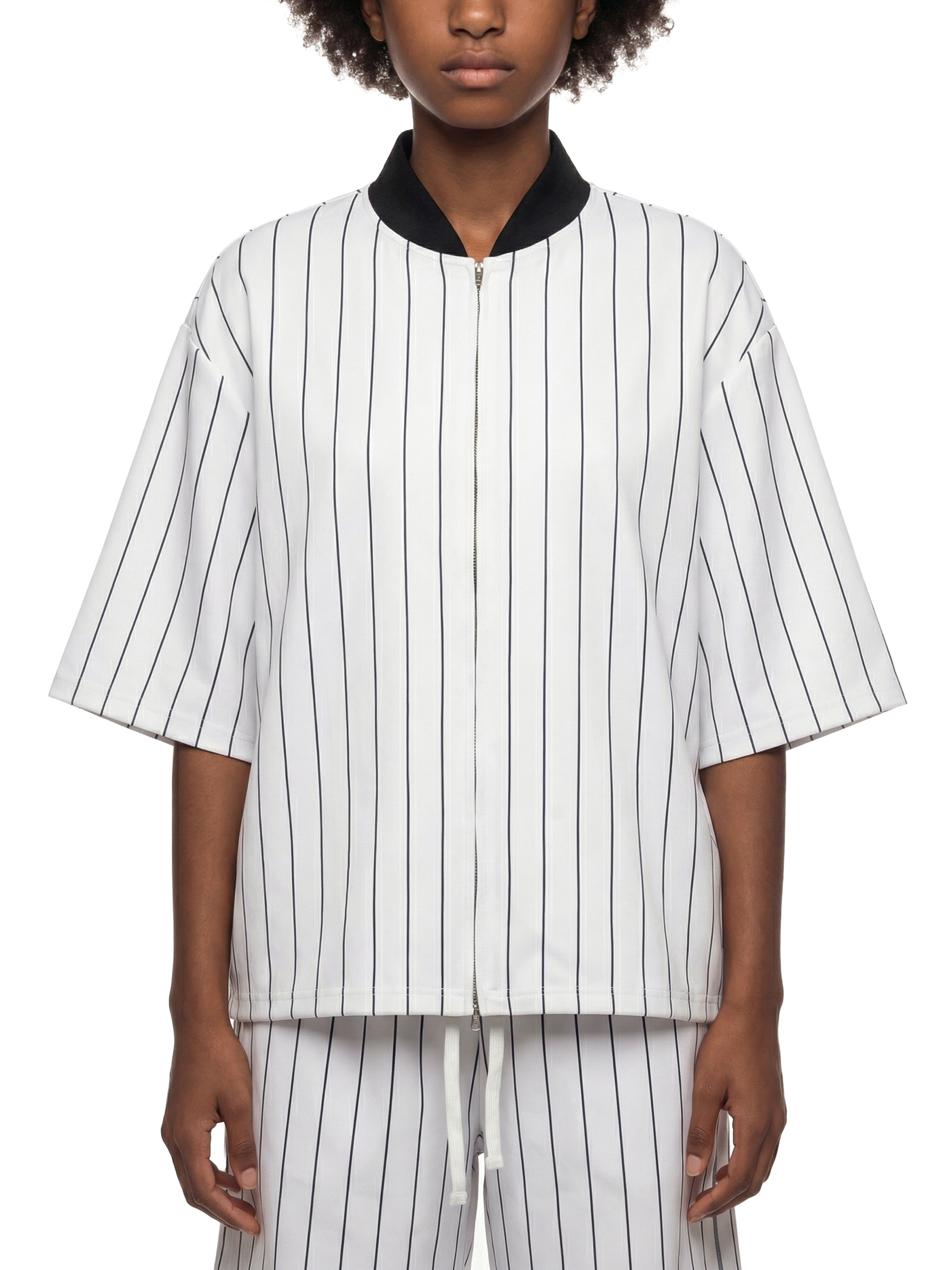 トップス RT-5056851902 Unisex Striped Full-Zip Baseball Jersey #UT0015 | TAPSTITCH