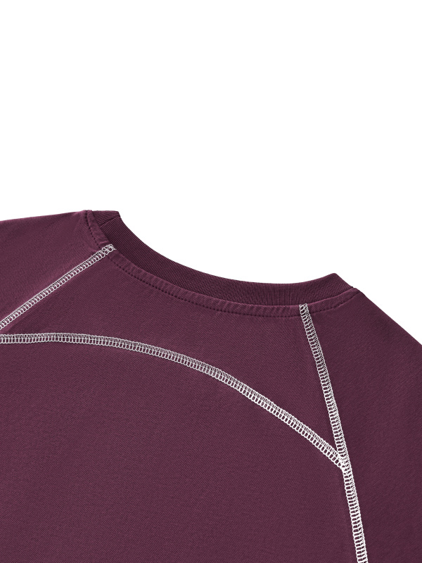 Women's Contrast Stitch Raglan Crop T-Shirt