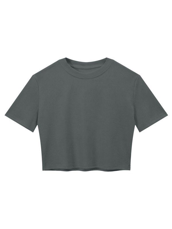 Women's Slim Ribbed Crop T-Shirt