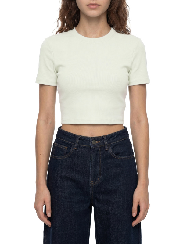 Women's Slim Ribbed Crop T-Shirt
