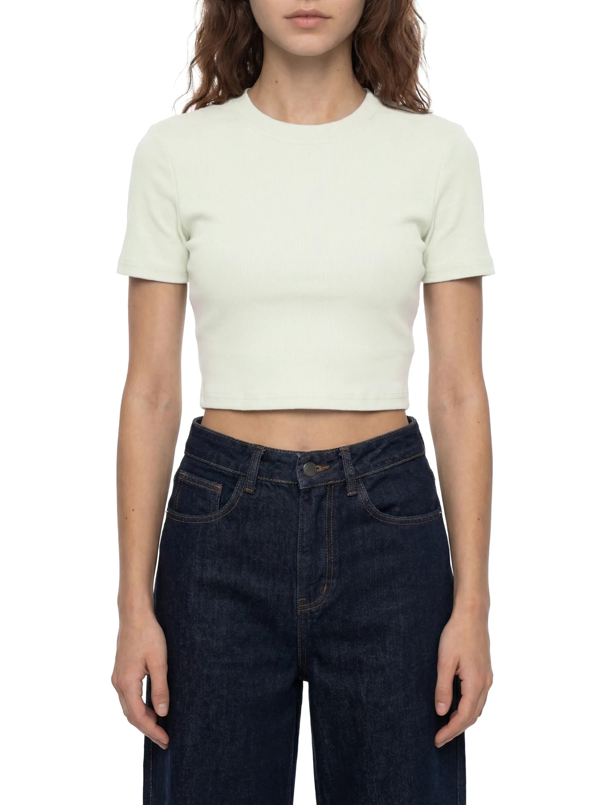Women's Slim Ribbed Crop T-Shirt