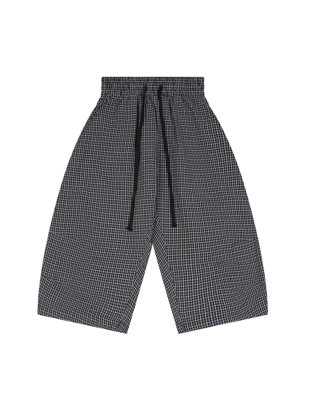 Unisex Plaid Loose Capri Shorts - Main Image