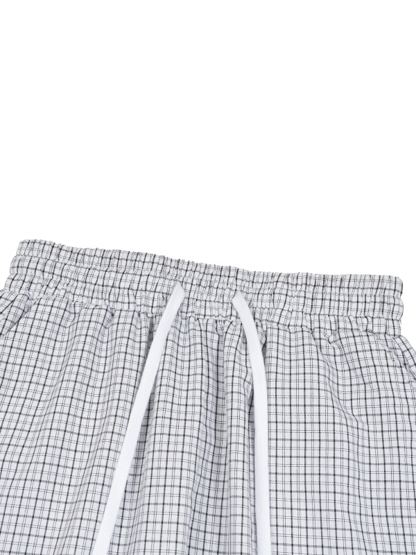 Unisex Plaid Loose Capri Shorts