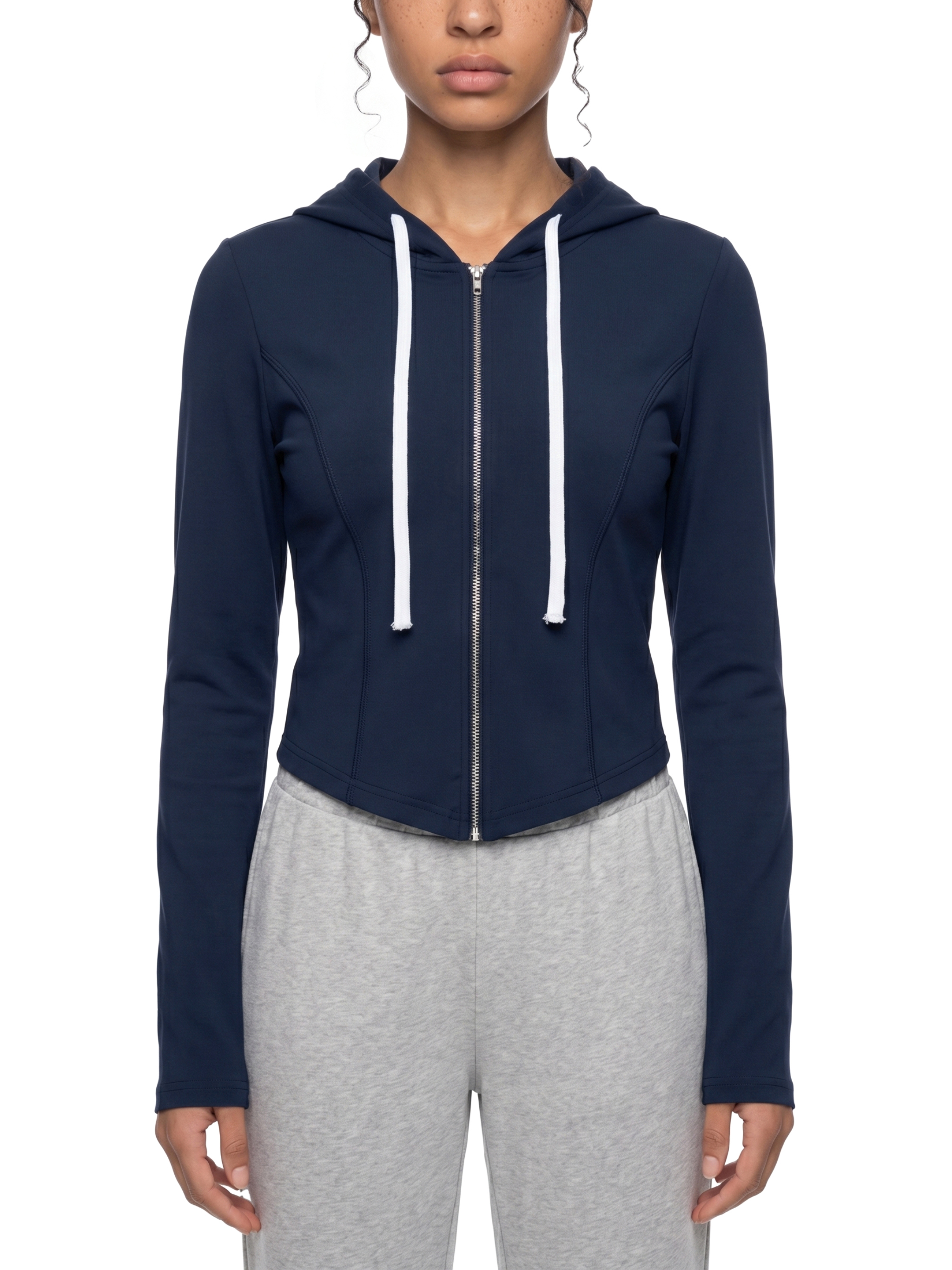 Essential Cropped Zip-Up Hoodie #WQ0005 | TAPSTITCH