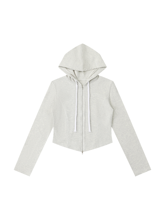 Women's Slim Cropped Full Zip Hoodie