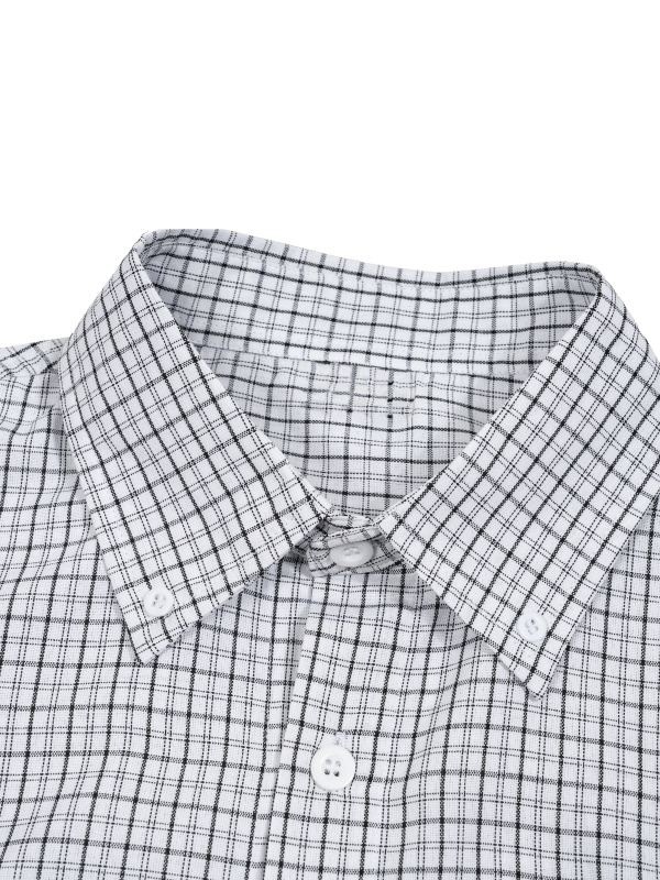 Unisex Distressed Plaid Boxy Shirt