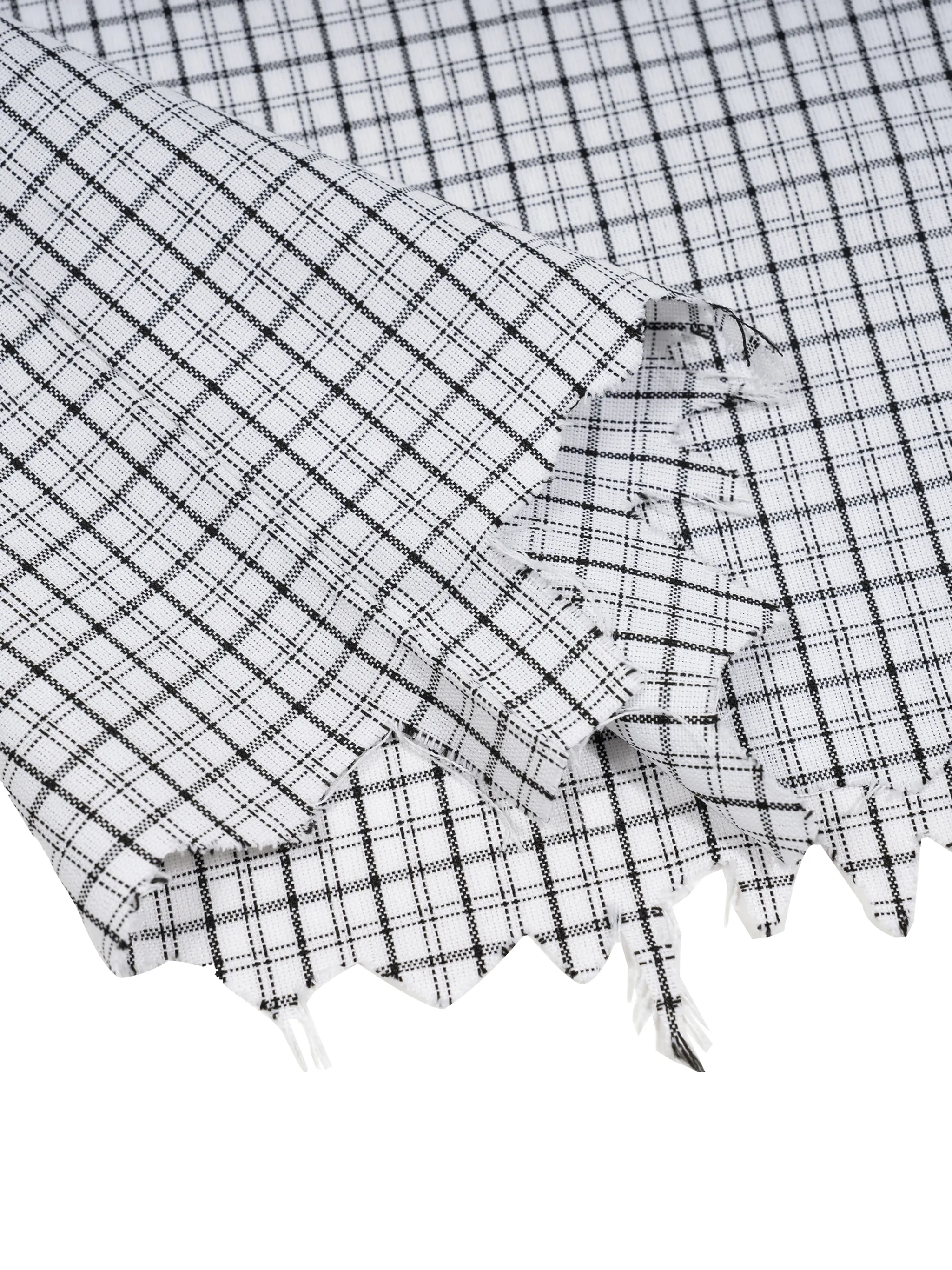 Unisex Distressed Plaid Boxy Shirt