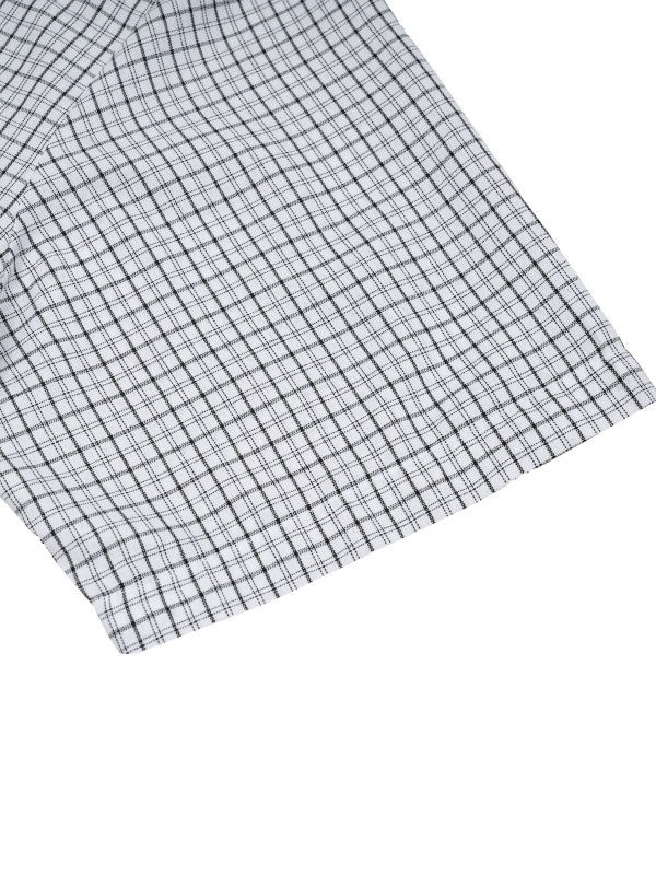 Unisex Distressed Plaid Boxy Shirt