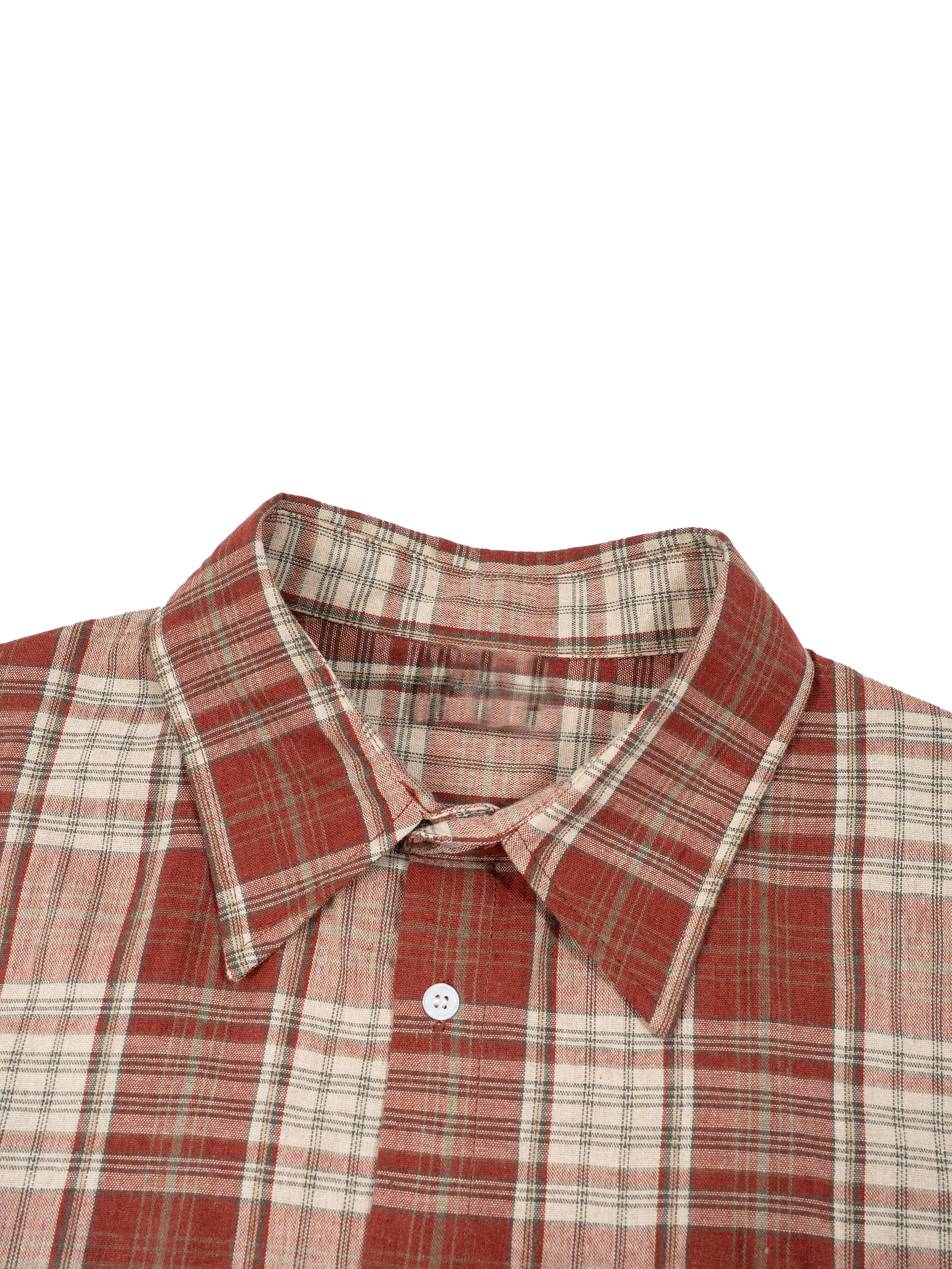 Unisex Plaid Boxy Short Sleeve Shirt